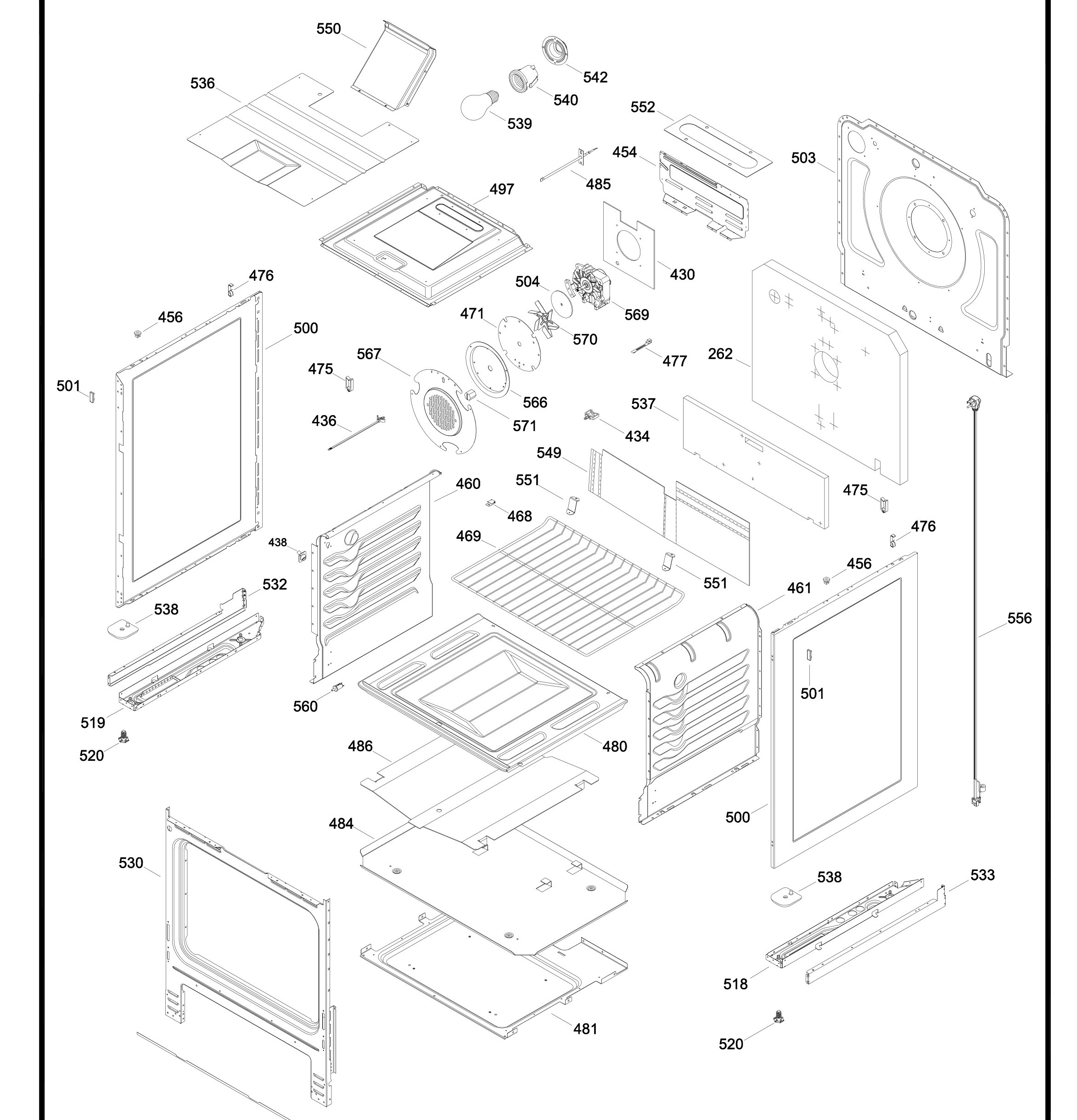 EGS980SE0C Exploded View 3 appliance exploded-view parts diagram