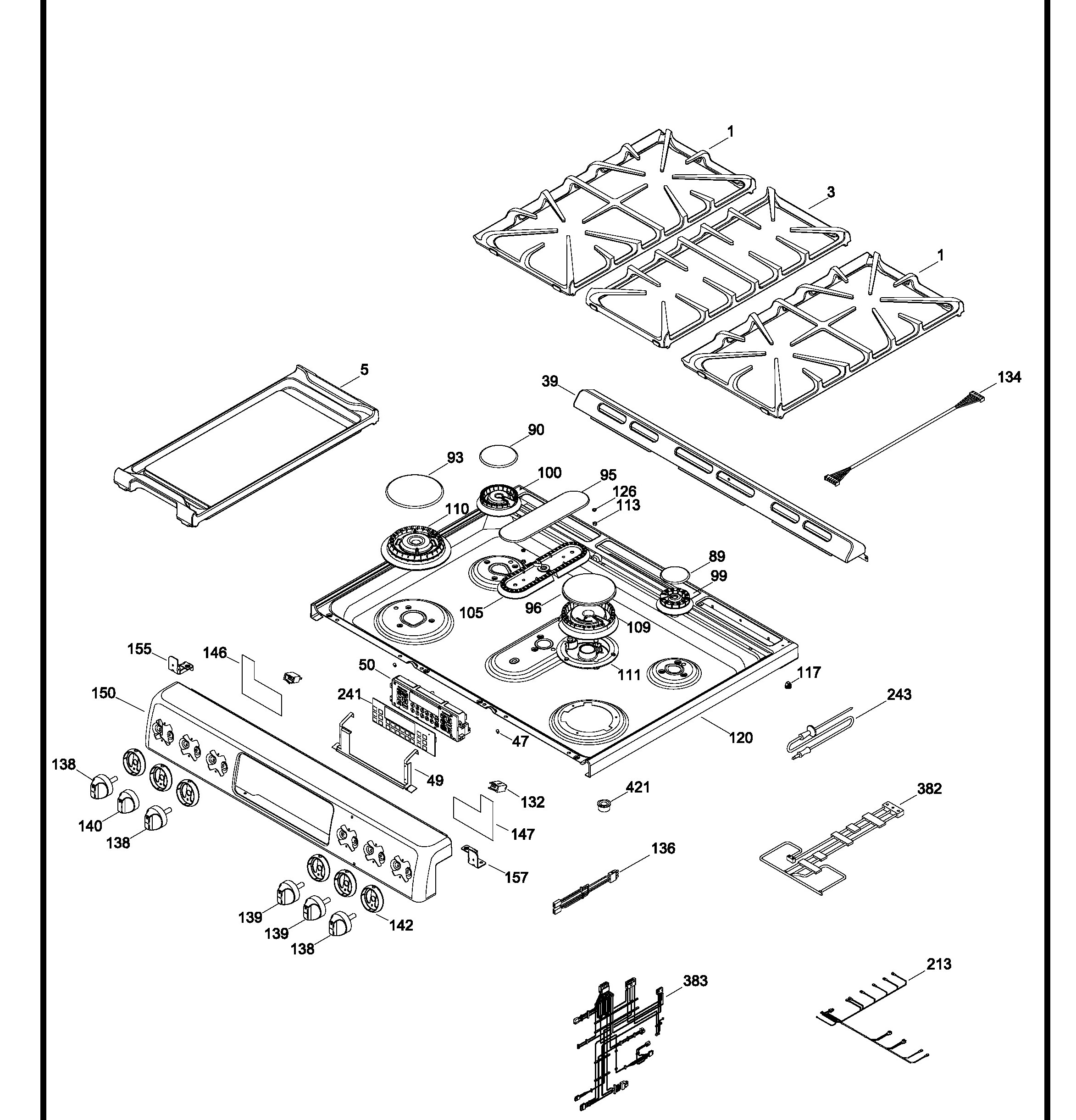 EGS980SE0D Exploded View 1 appliance exploded-view parts diagram