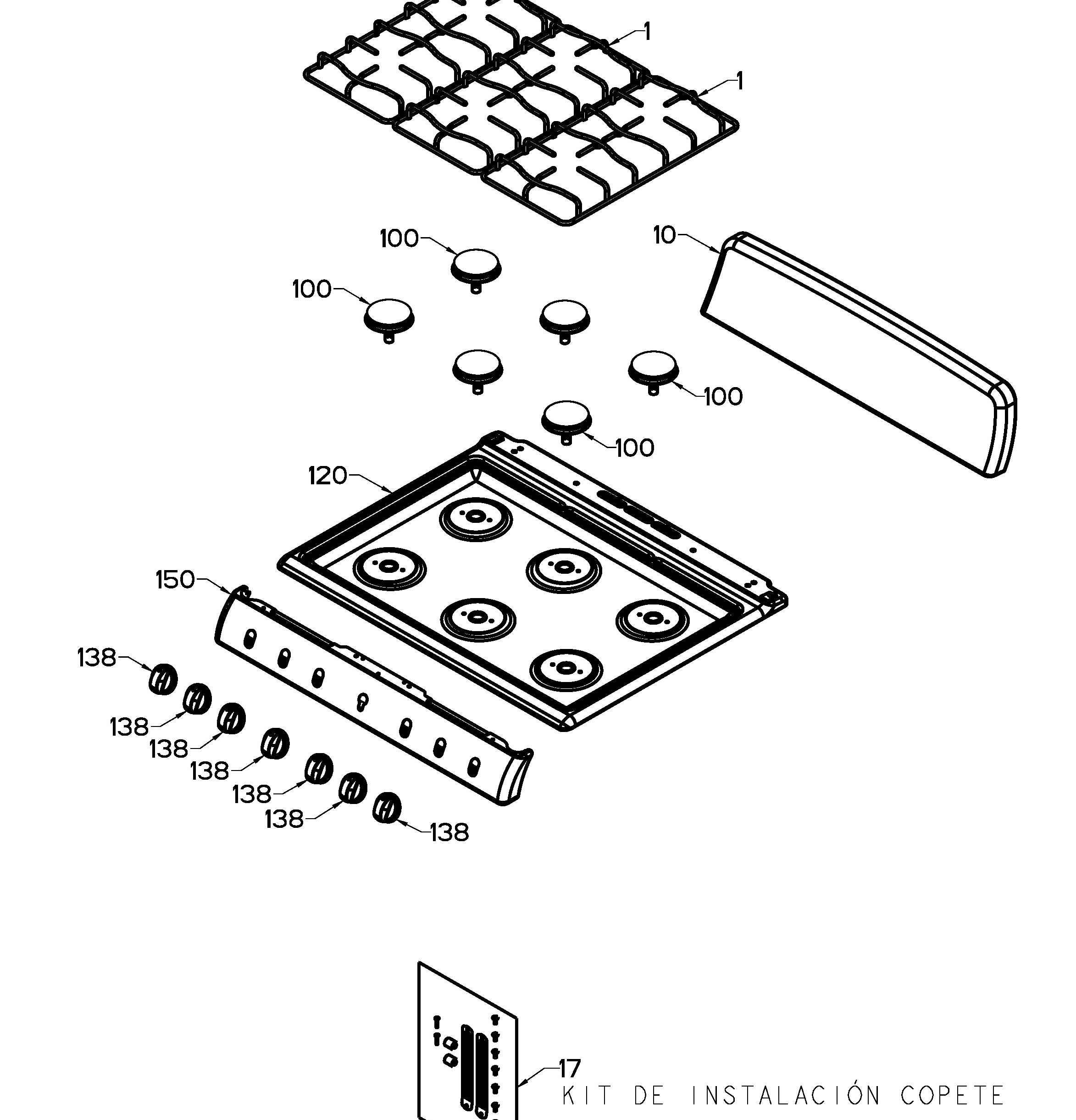 EI3020BAPS0C Exploded View 1 appliance exploded-view parts diagram