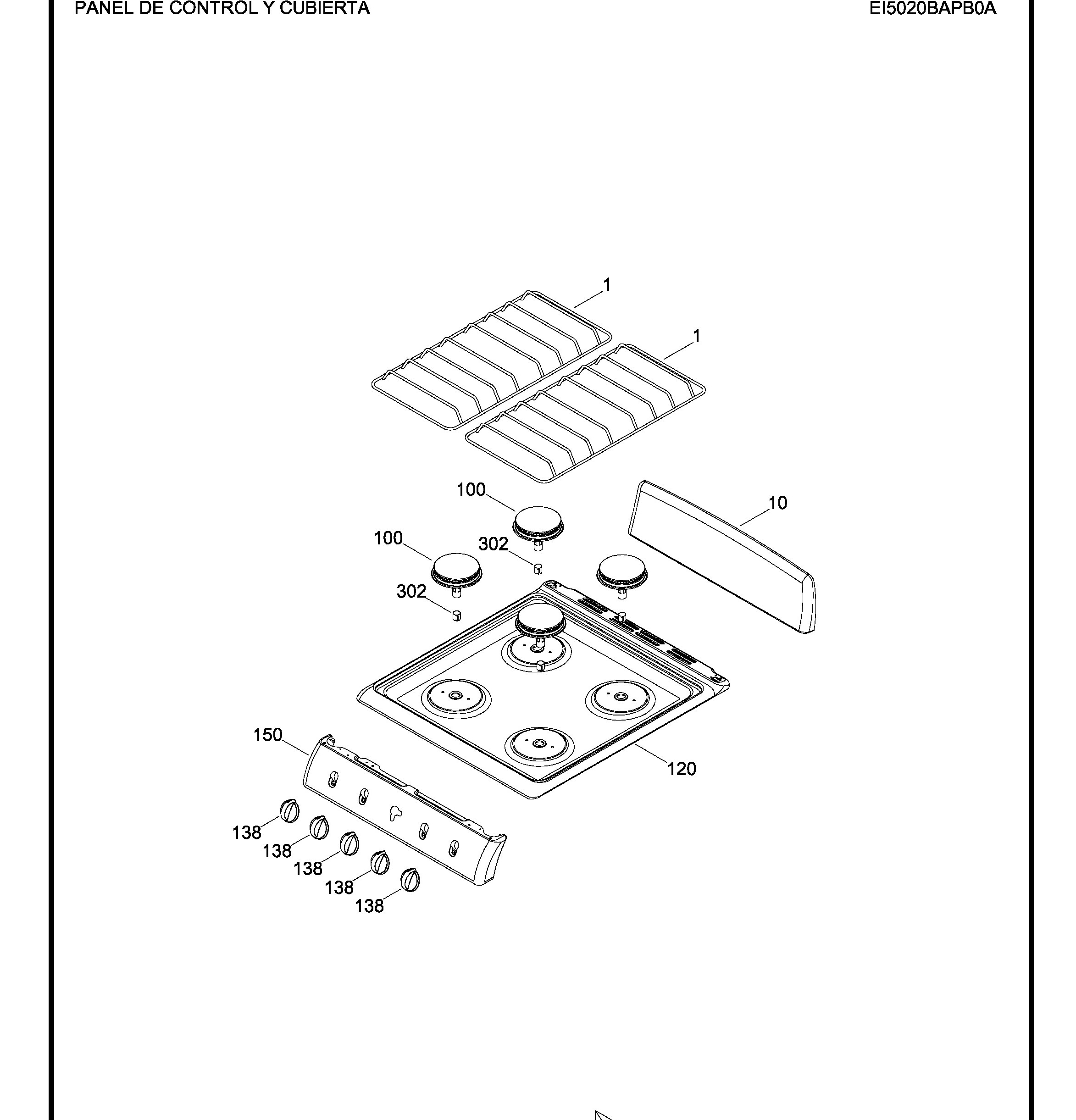EI5020BAPB0A Exploded View 1 appliance exploded-view parts diagram