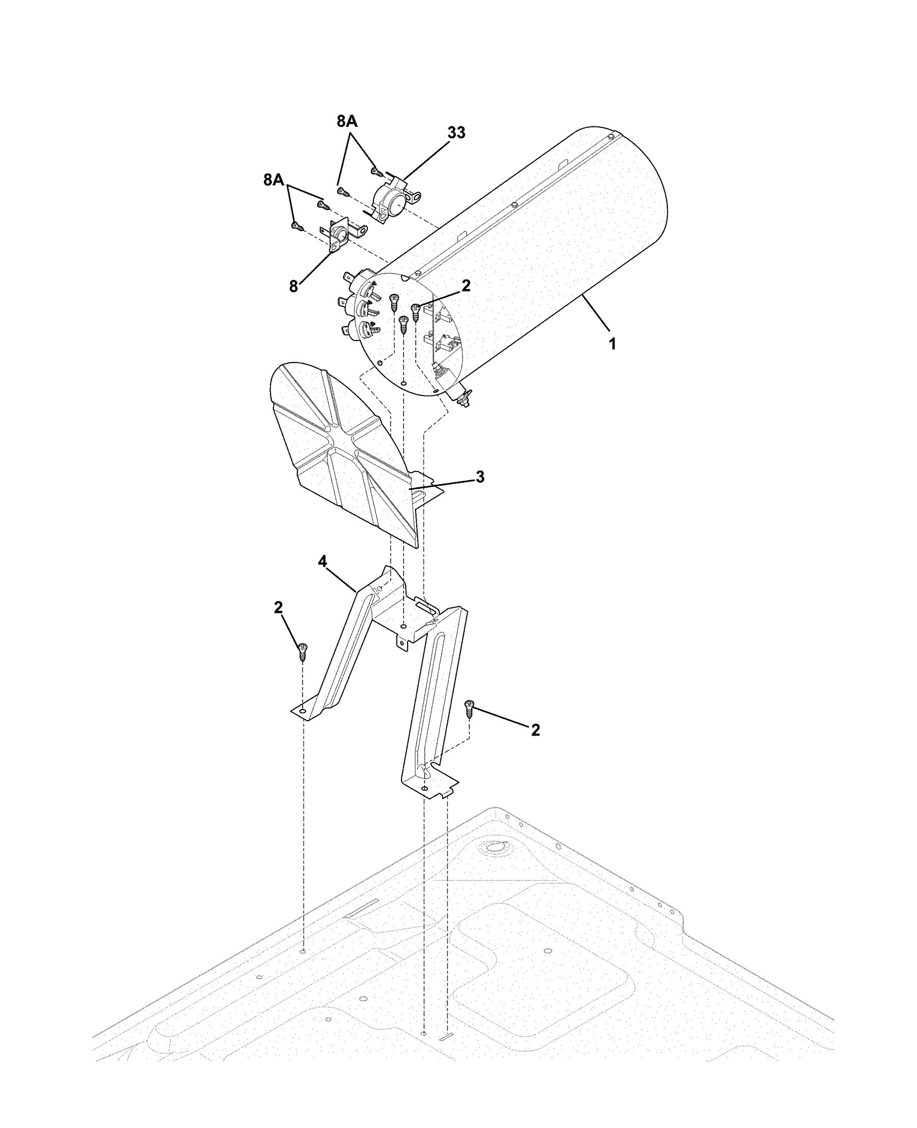 EIED50LIW2 Burner appliance exploded-view parts diagram