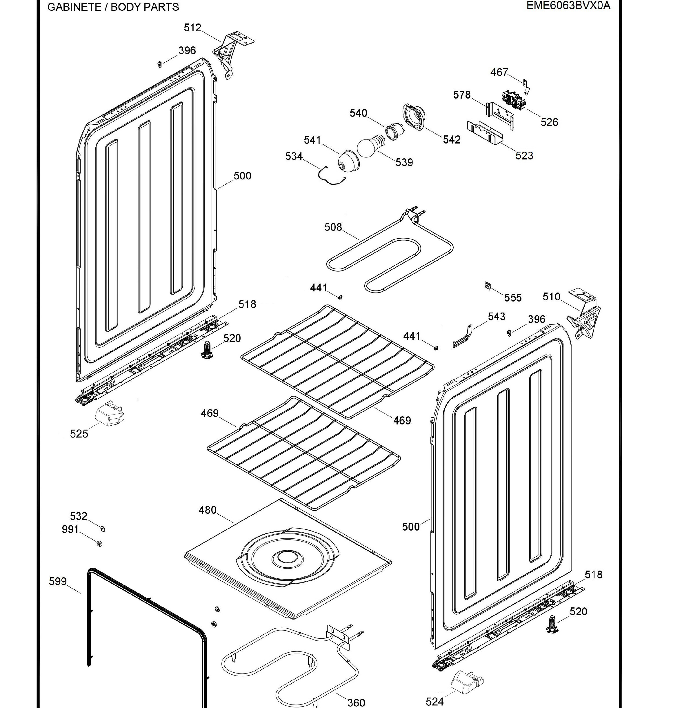 EME6063BVX0A Exploded View 2 appliance exploded-view parts diagram