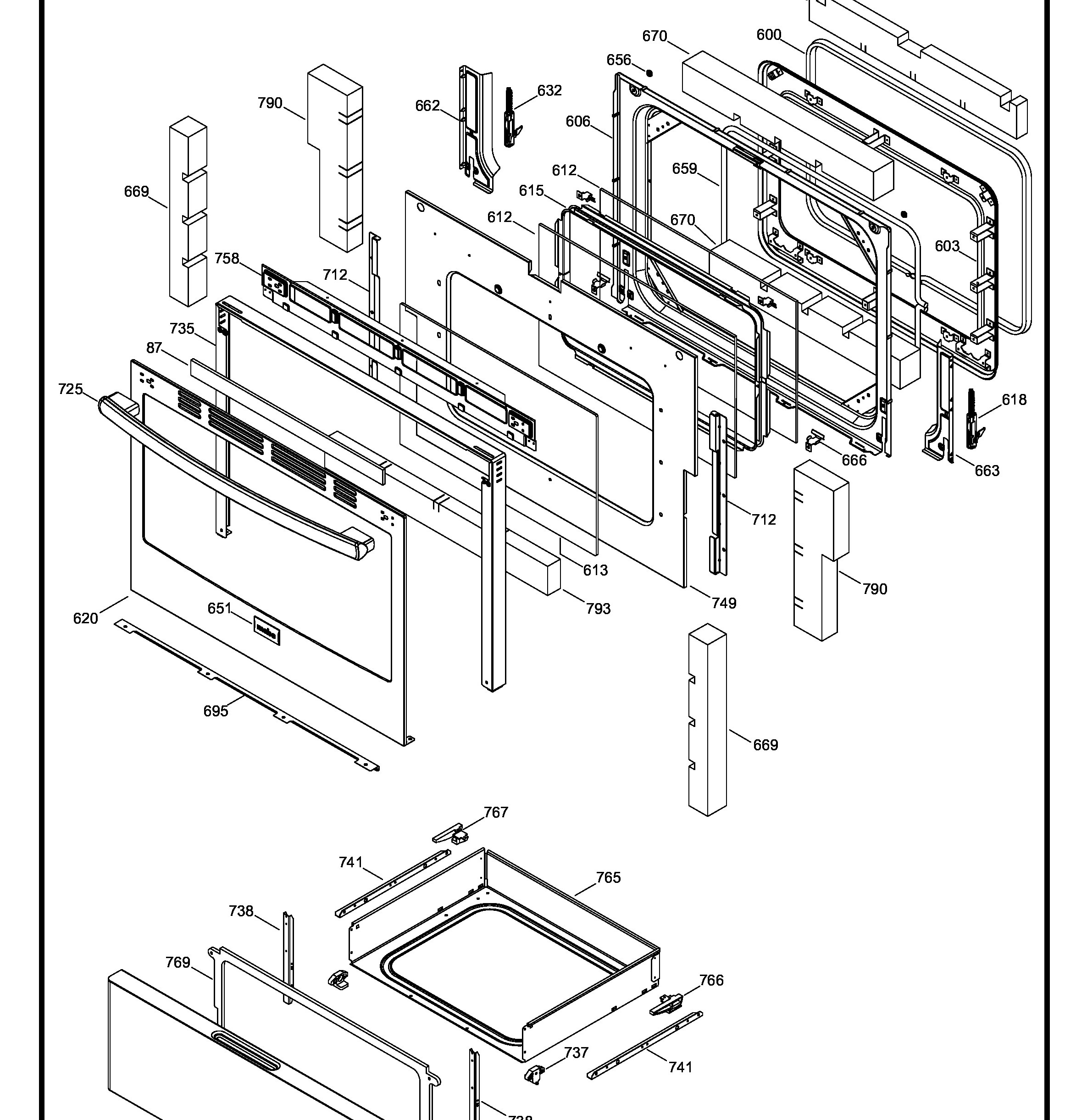 EML735NXF0B Exploded View 3 appliance exploded-view parts diagram