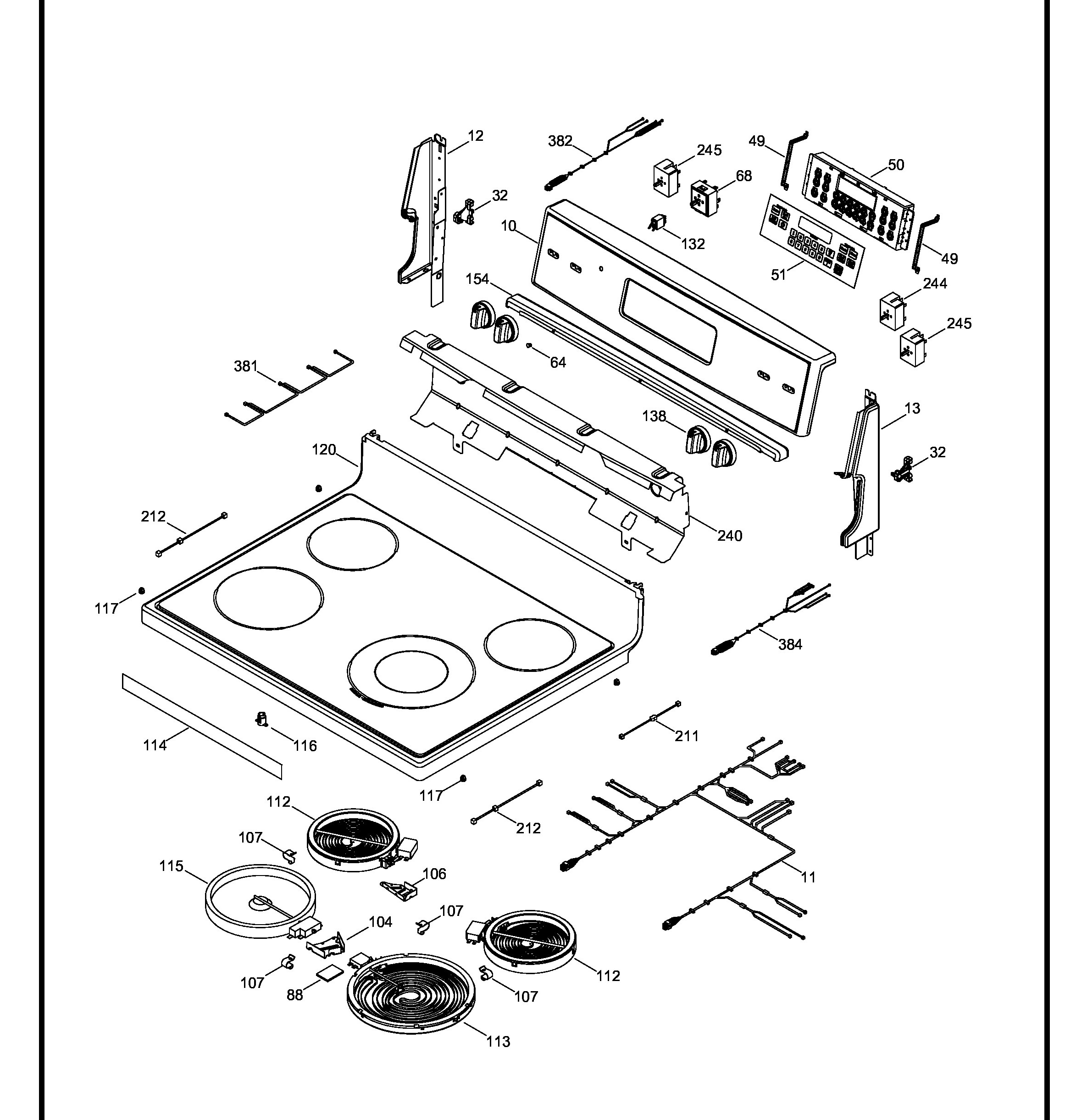 EML735NXF0B Exploded View 1 appliance exploded-view parts diagram