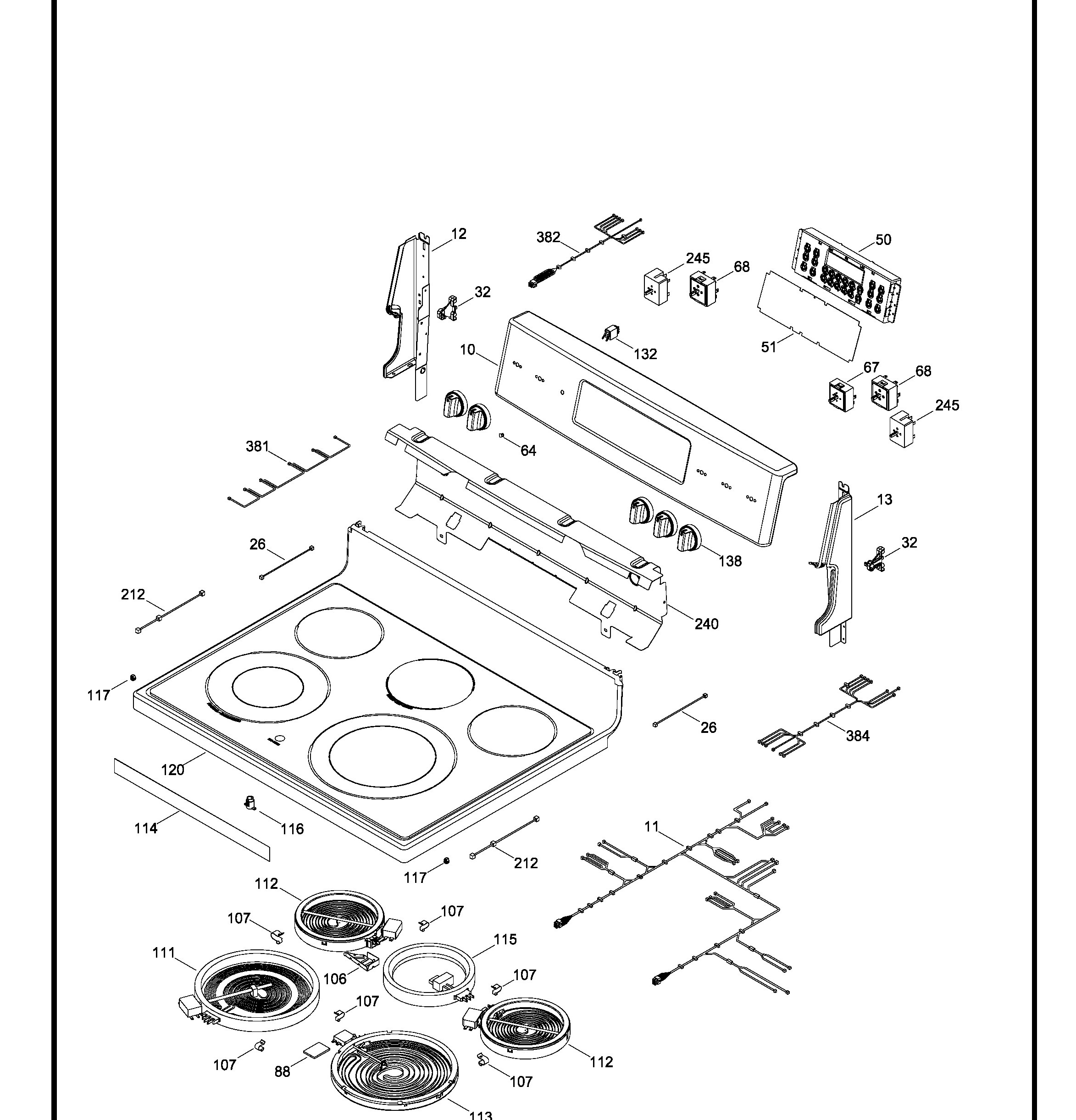EML835BBF0A Exploded View 1 appliance exploded-view parts diagram