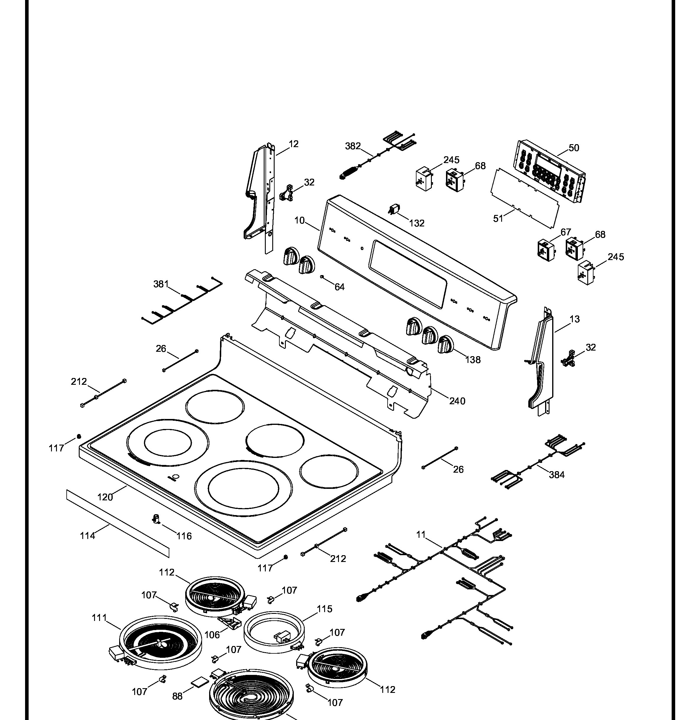 EML835BBF0B Exploded View 1 appliance exploded-view parts diagram