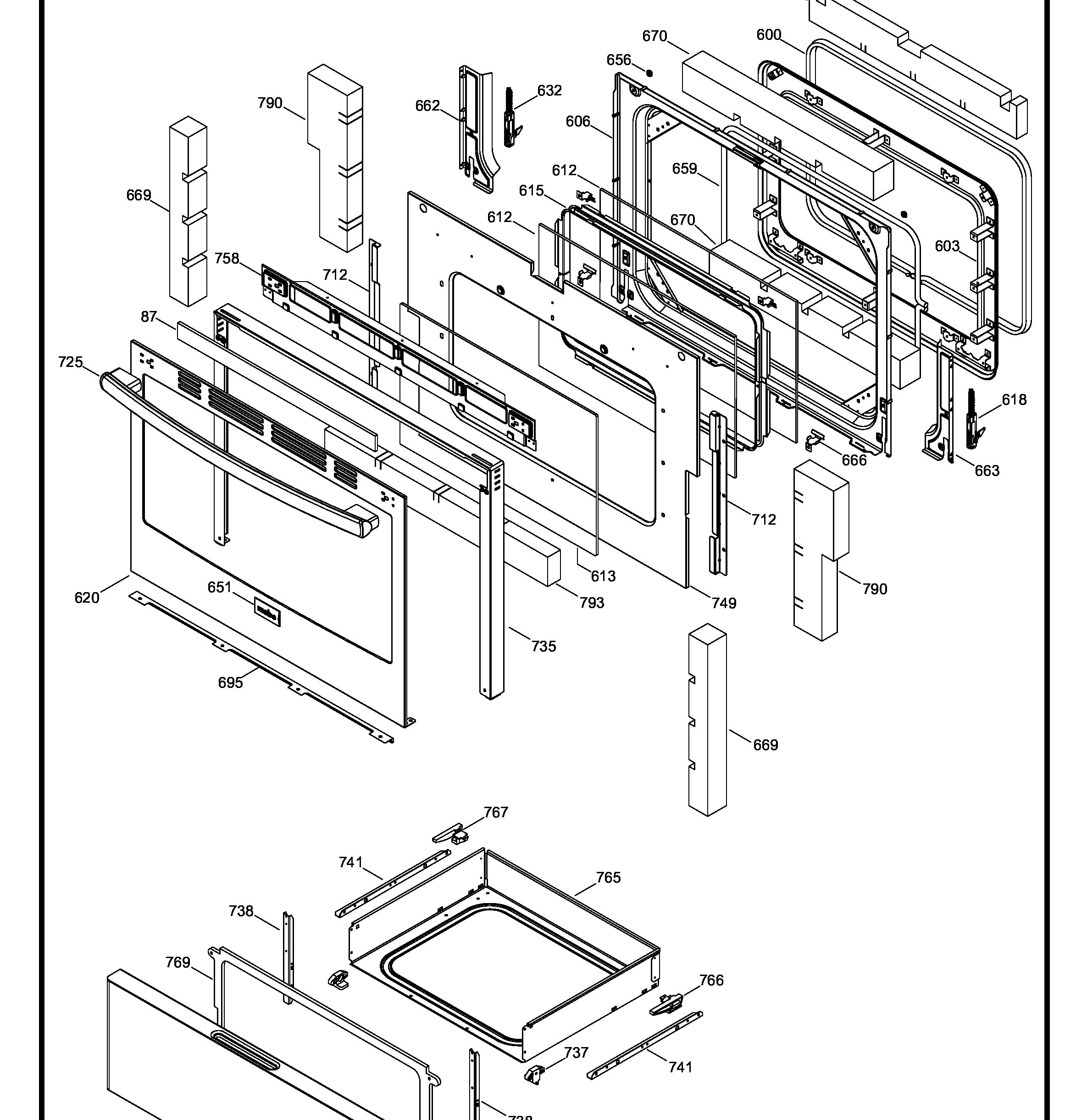 EML835NXF0B Exploded View 3 appliance exploded-view parts diagram