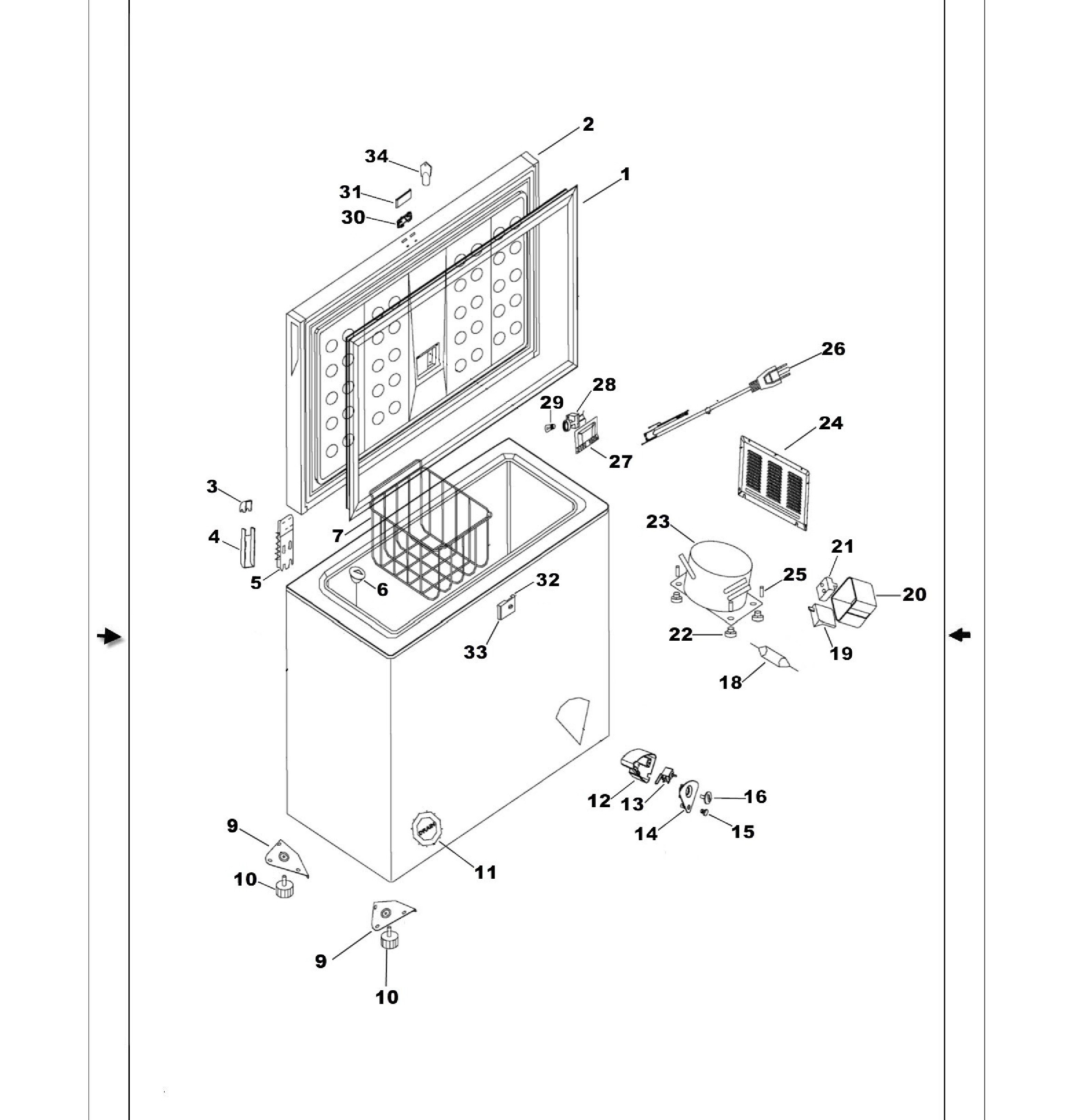 FCM11PHCWW Exploded View 1 appliance exploded-view parts diagram