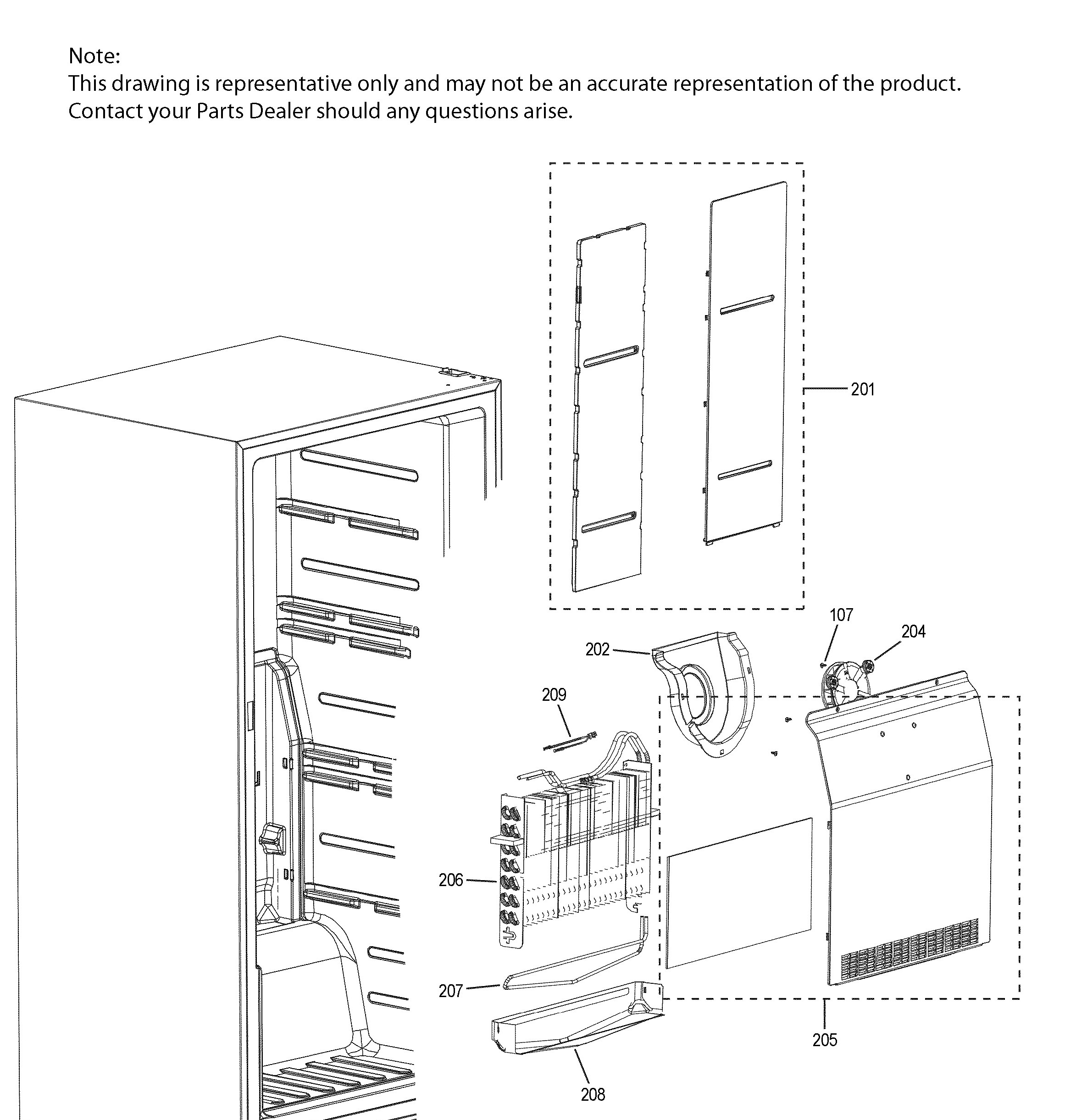 FUF14DLRCWW Exploded View 4 appliance exploded-view parts diagram
