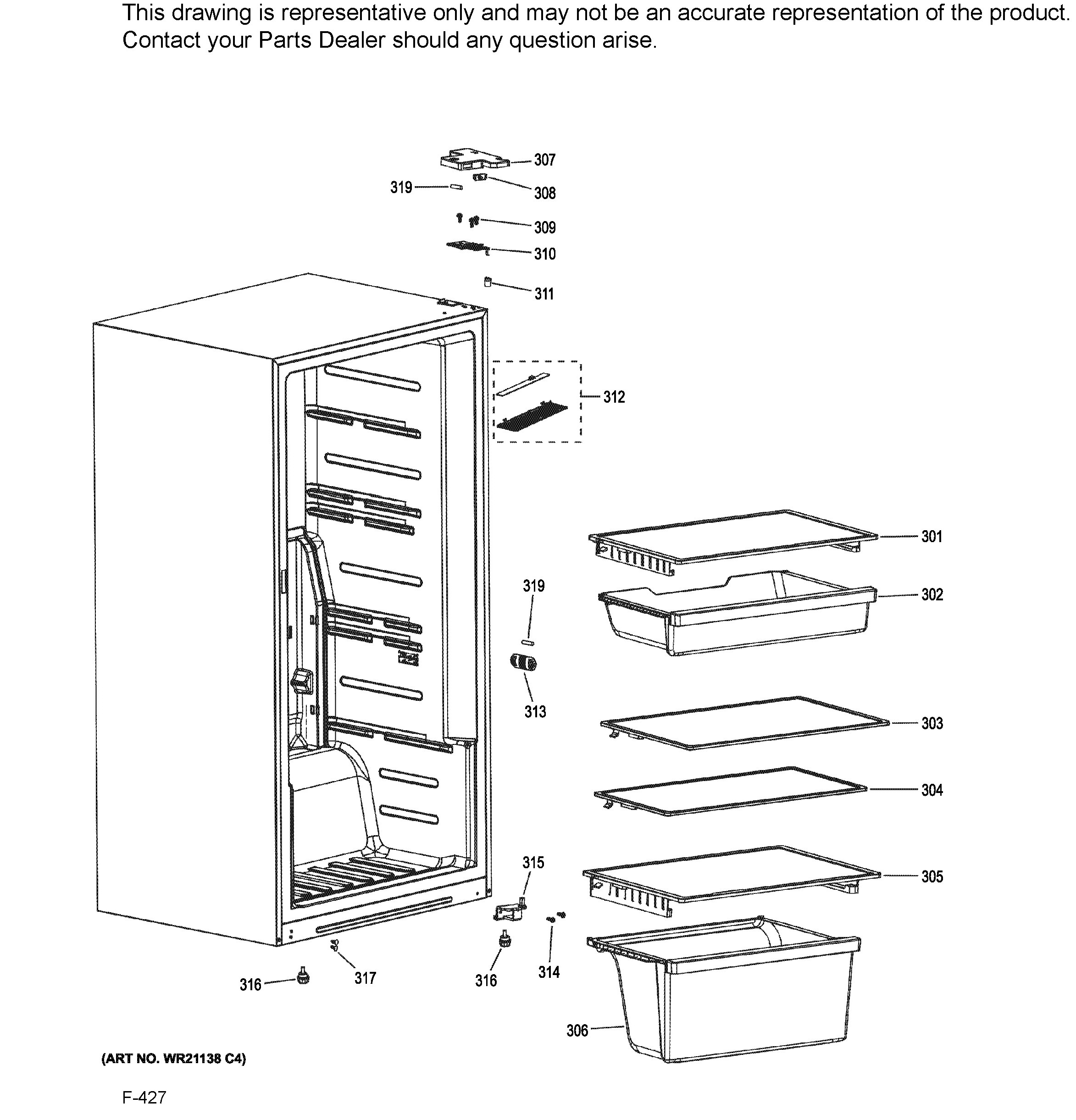 FUF14DLRCWW Exploded View 5 appliance exploded-view parts diagram