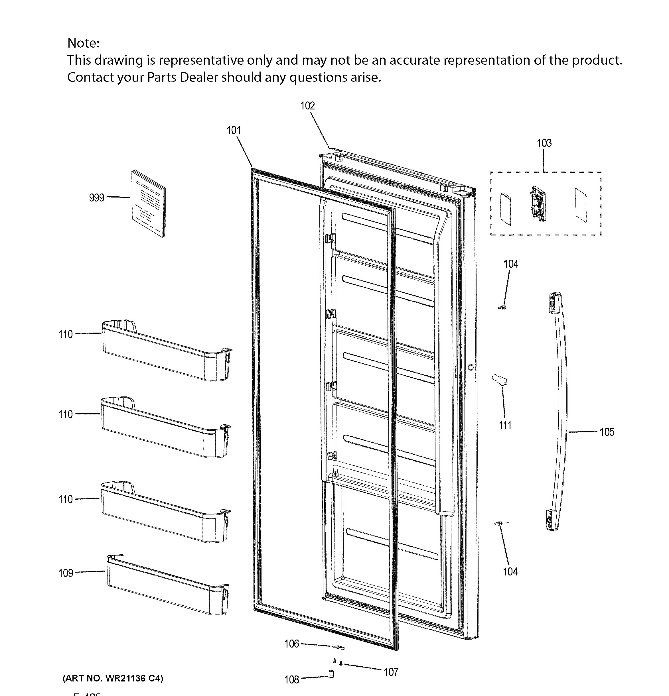 FUF14DLRCWW Exploded View 3 appliance exploded-view parts diagram