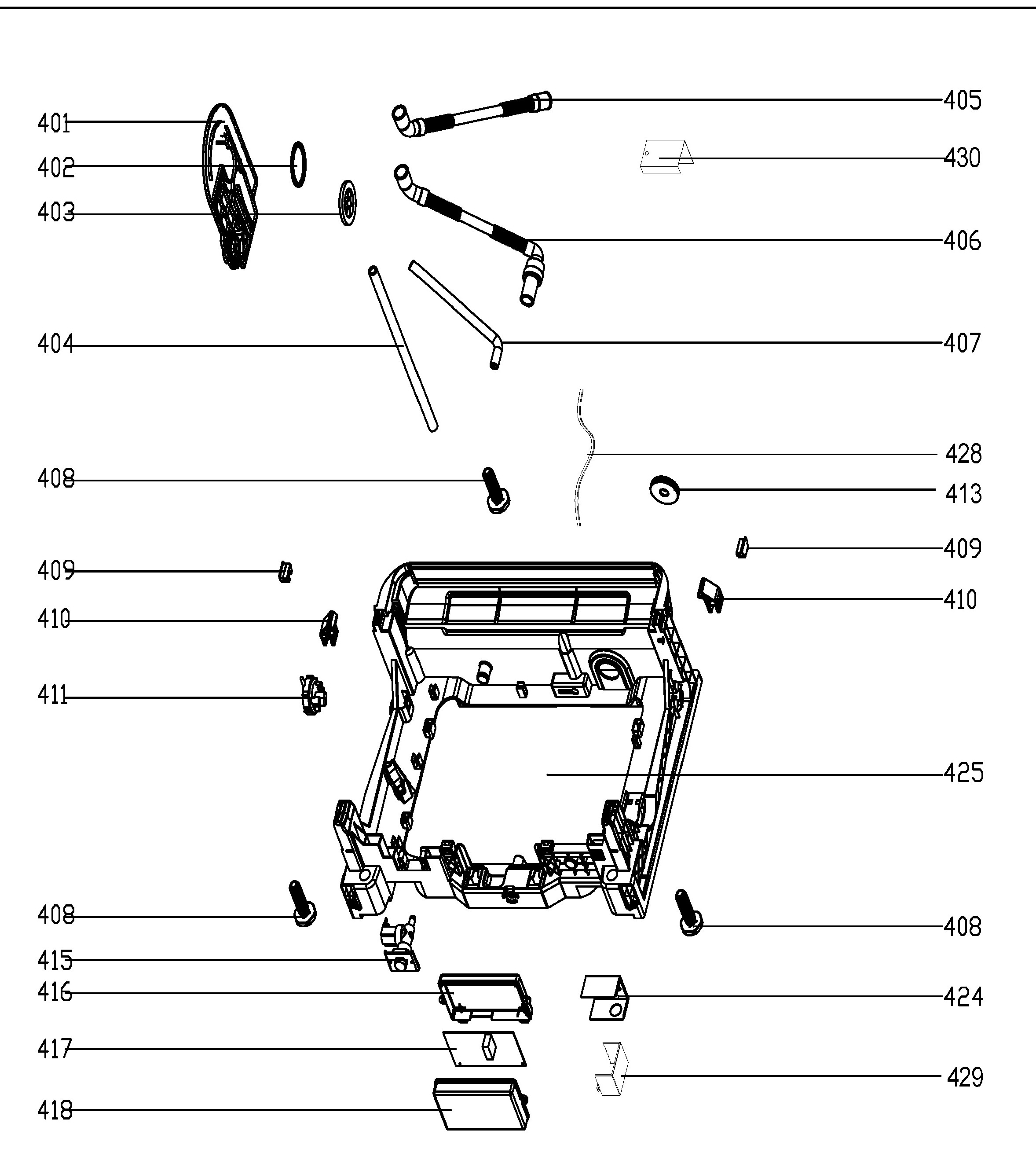GBF630SGL0WW Exploded View 4 appliance exploded-view parts diagram