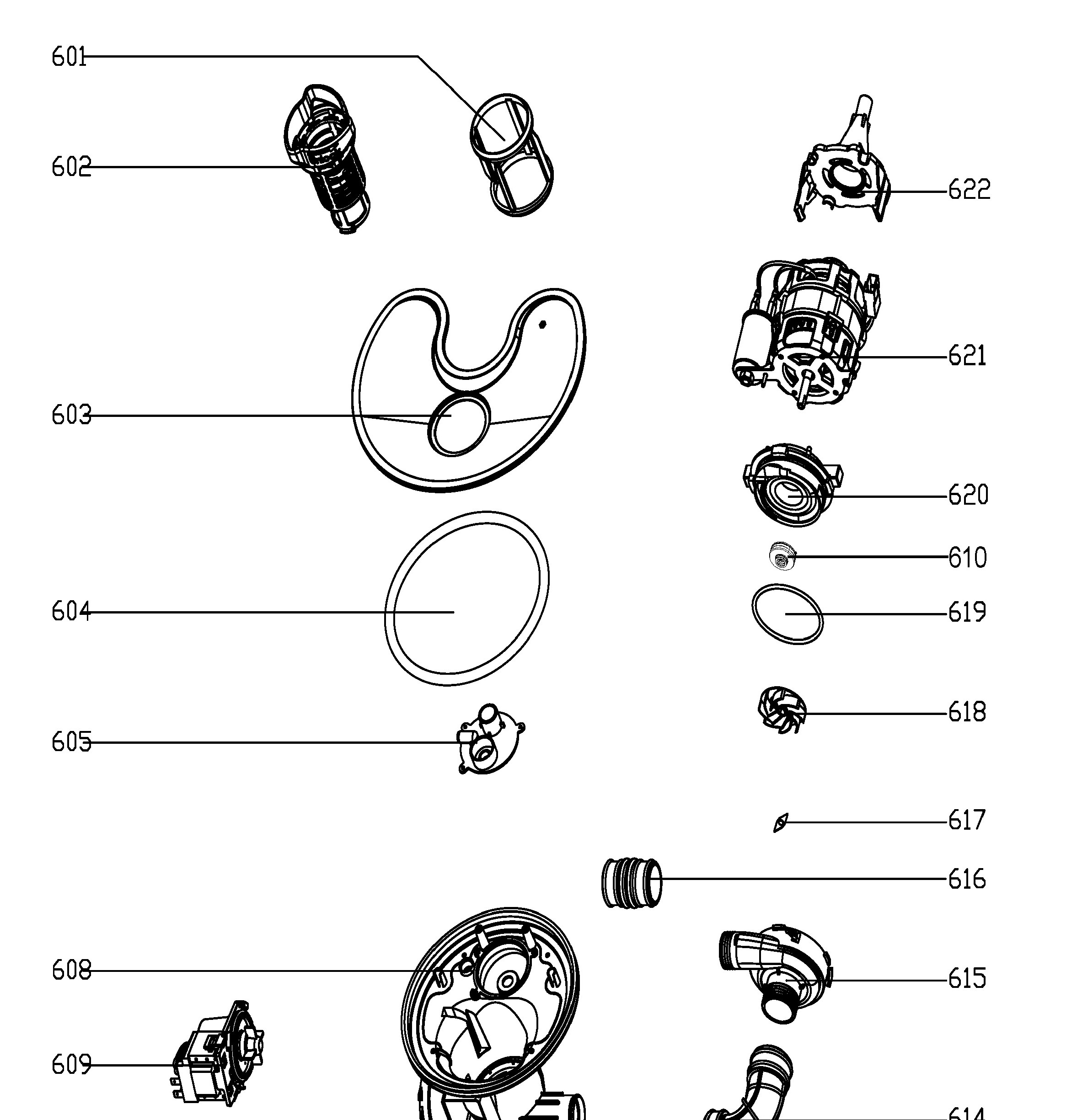 GBF630SML0ES Exploded View 6 appliance exploded-view parts diagram