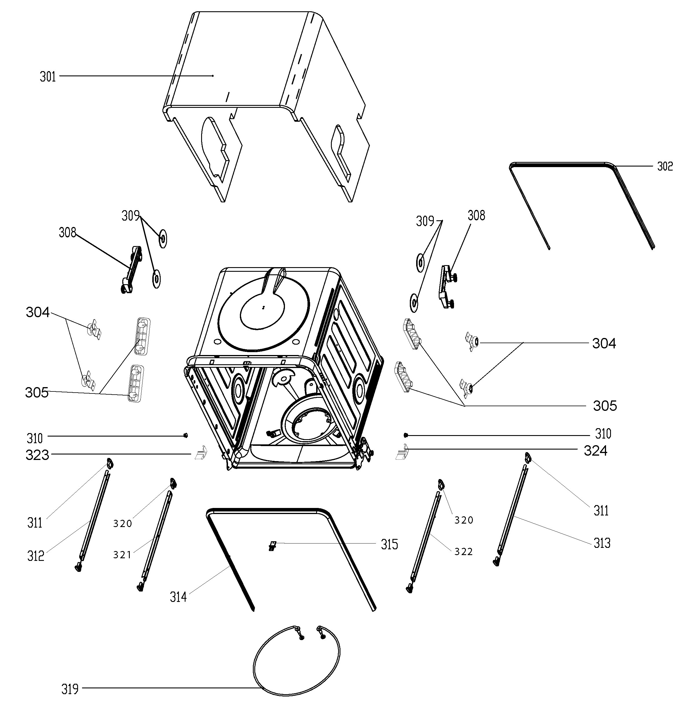 GBF655SGP0WW Exploded View 3 appliance exploded-view parts diagram