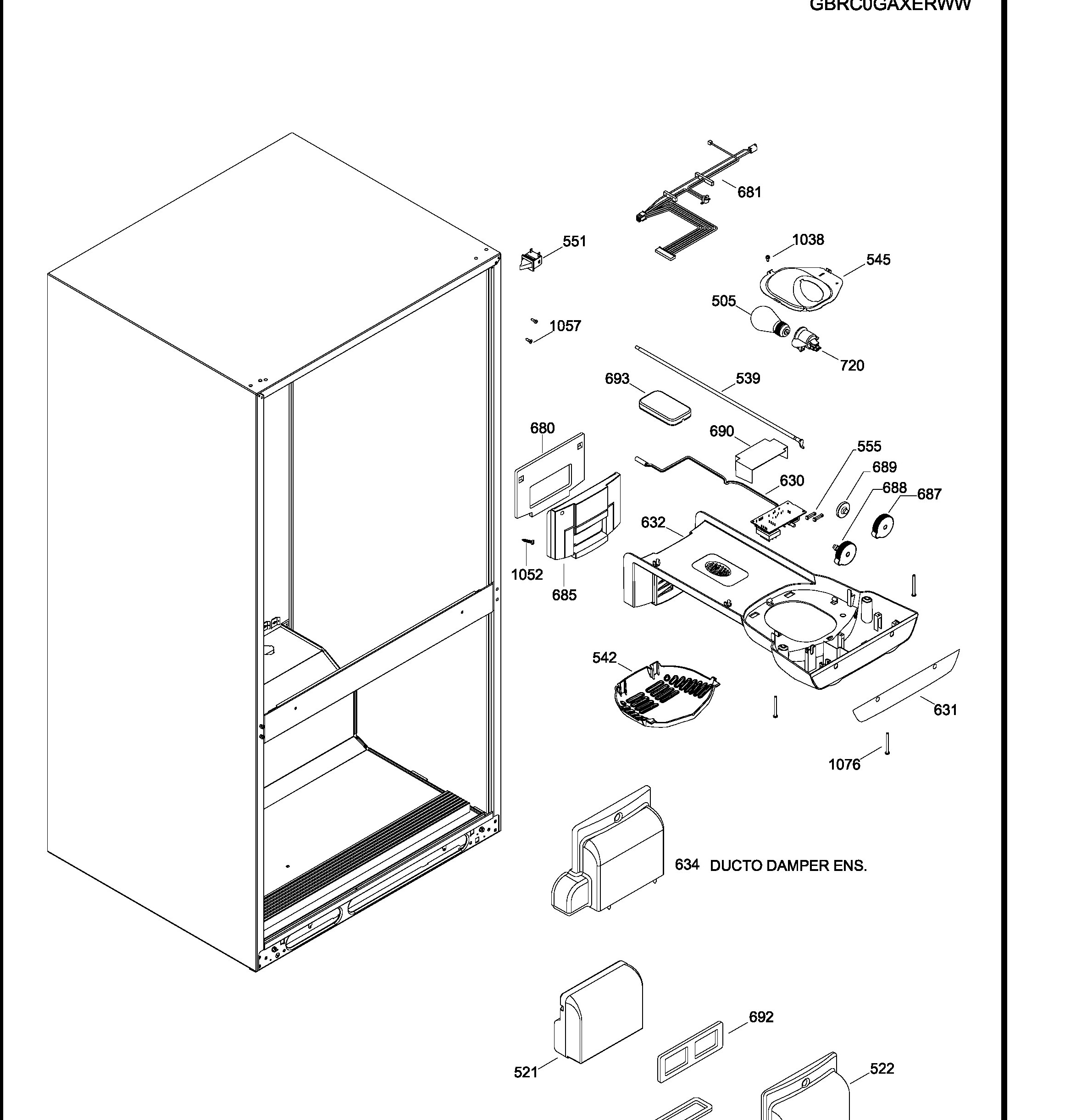 GBRC0GAXERBB Exploded View 5 appliance exploded-view parts diagram