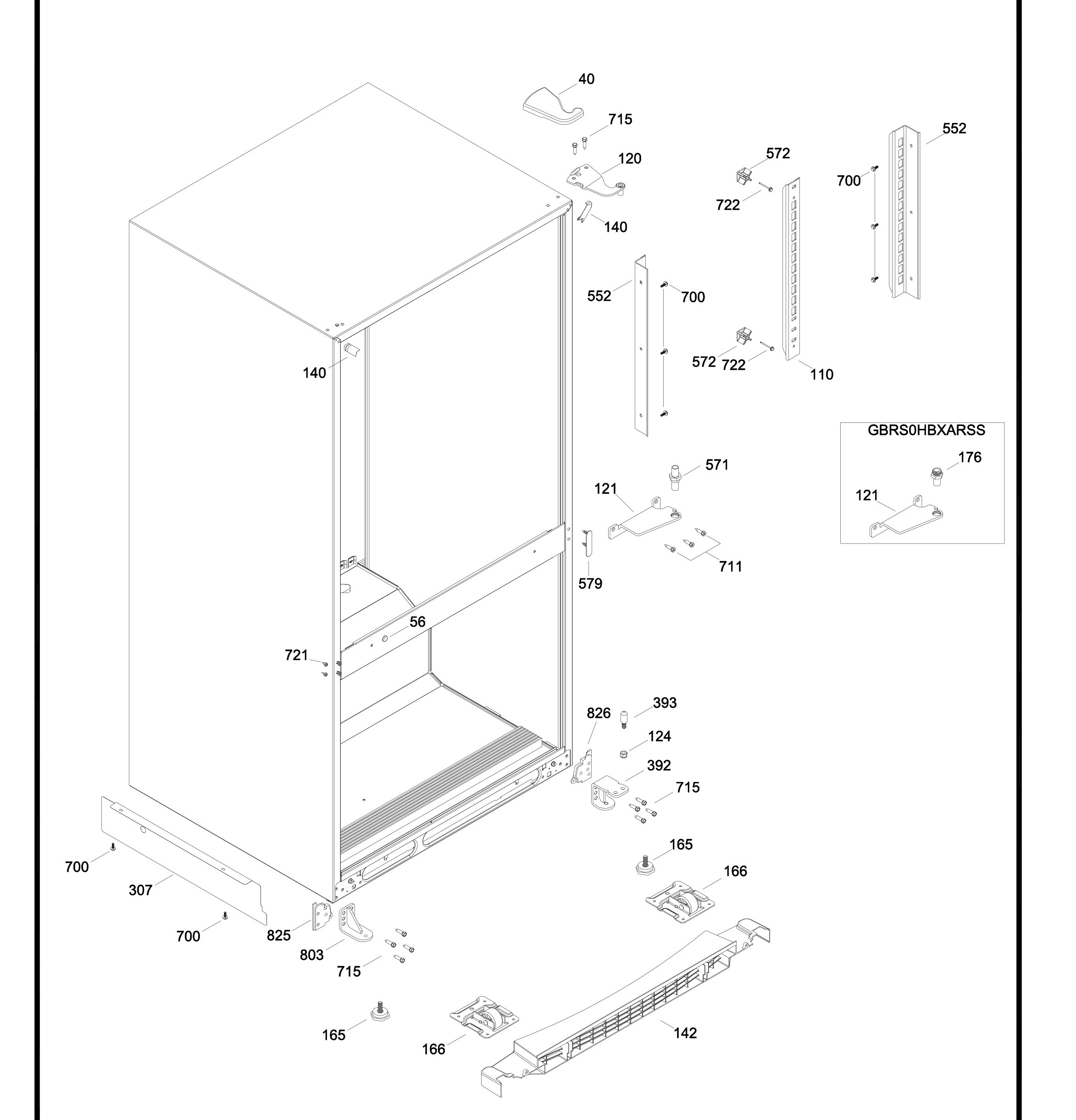 GBRL0HBXARBS Exploded View 7 appliance exploded-view parts diagram