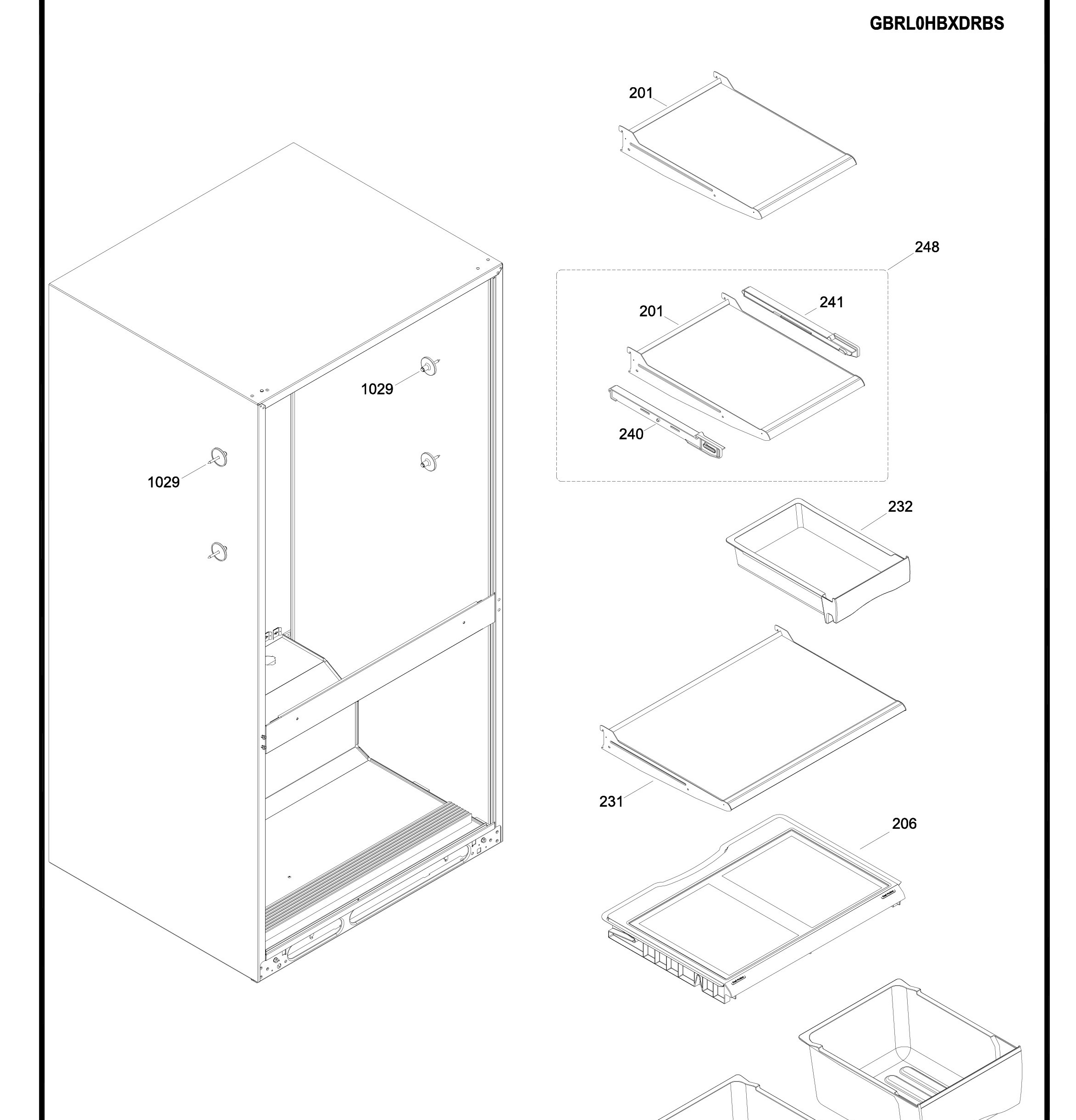 GBRL0HBXCRBS Exploded View 3 appliance exploded-view parts diagram