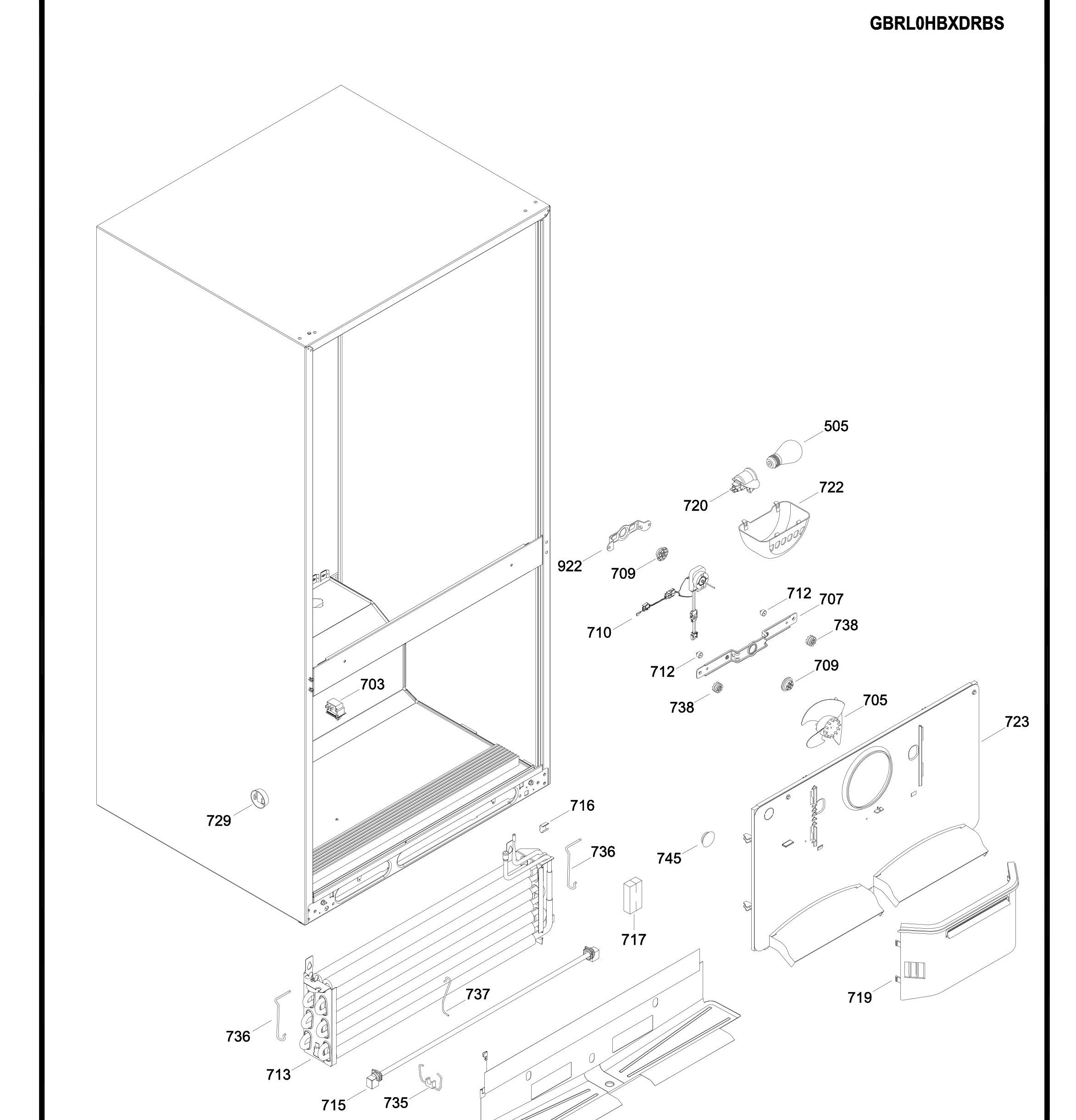 GBRL0HBXCRBS Exploded View 6 appliance exploded-view parts diagram