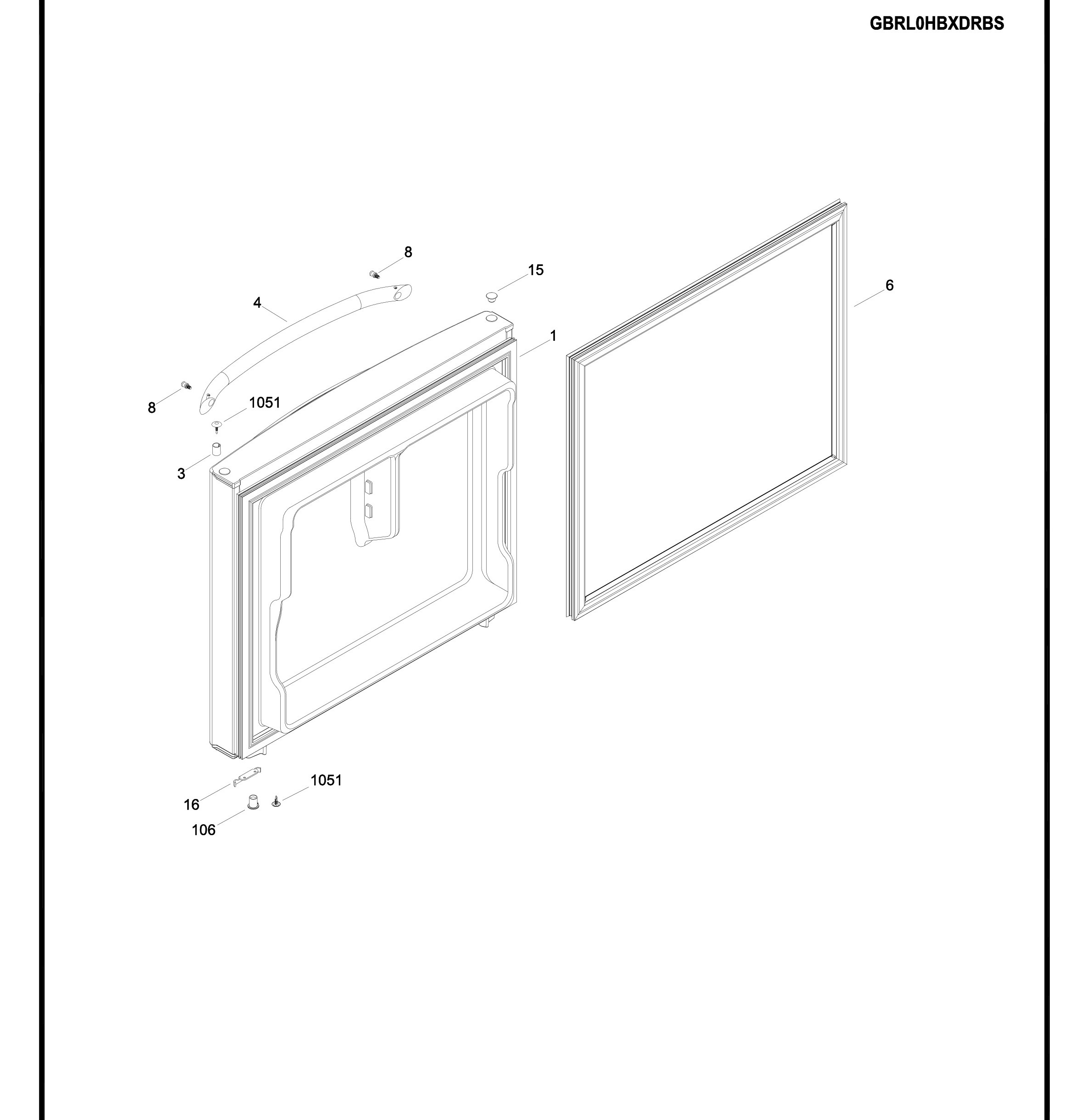 GBRL0HBXCRBS Exploded View 1 appliance exploded-view parts diagram