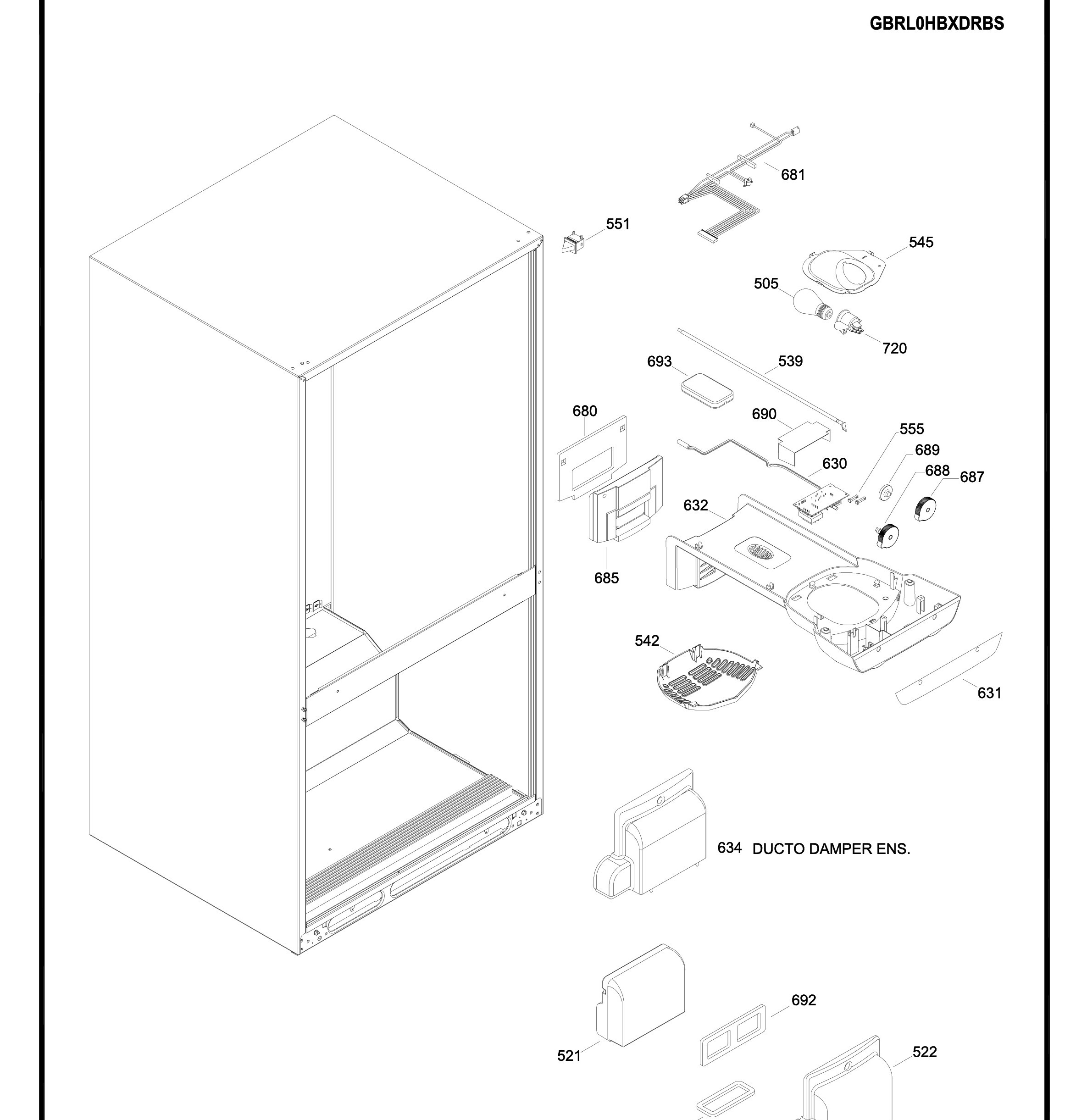 GBRL0HBXCRBS Exploded View 5 appliance exploded-view parts diagram