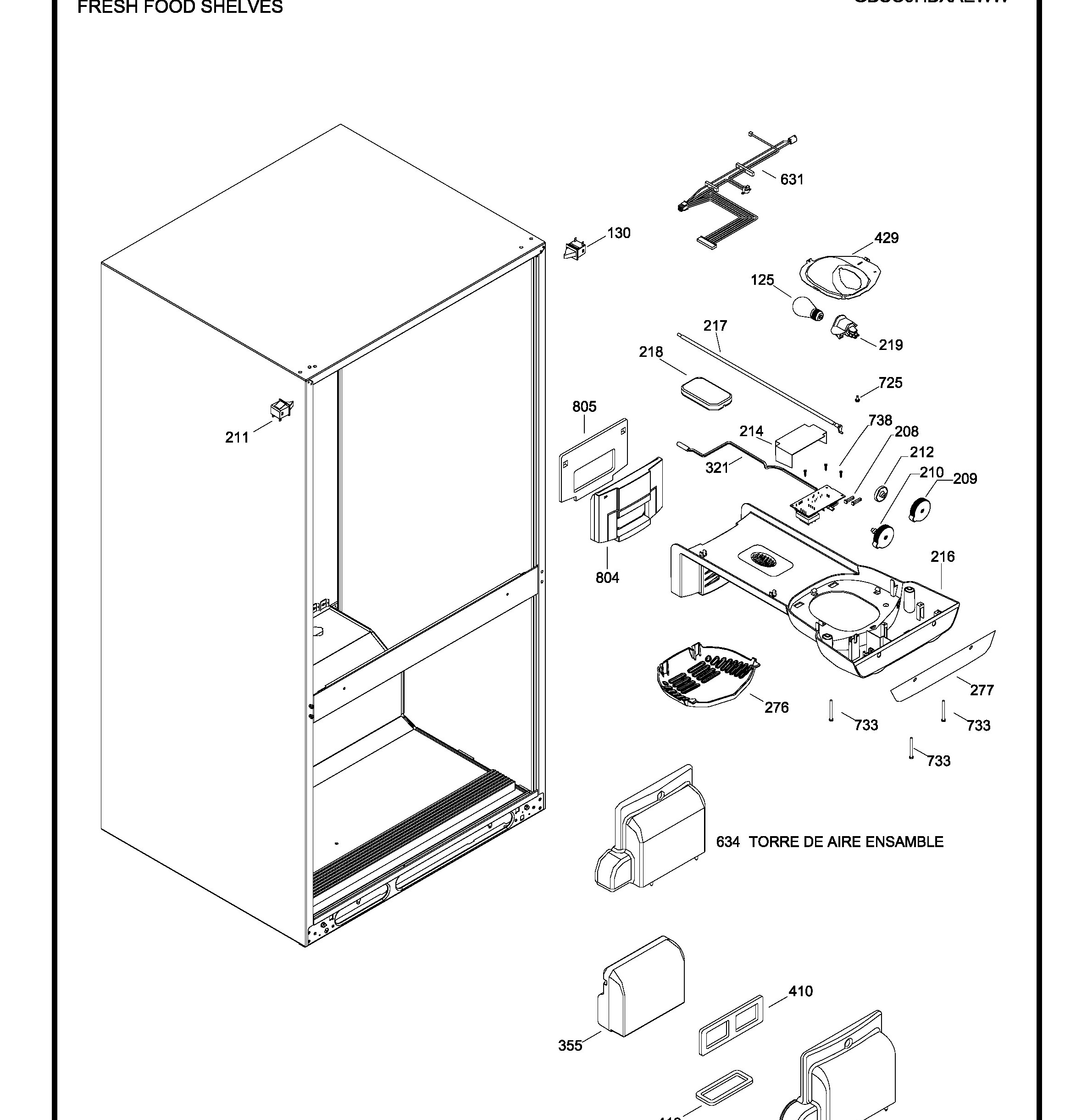 GBSC0HBXAEWW Exploded View 5 appliance exploded-view parts diagram