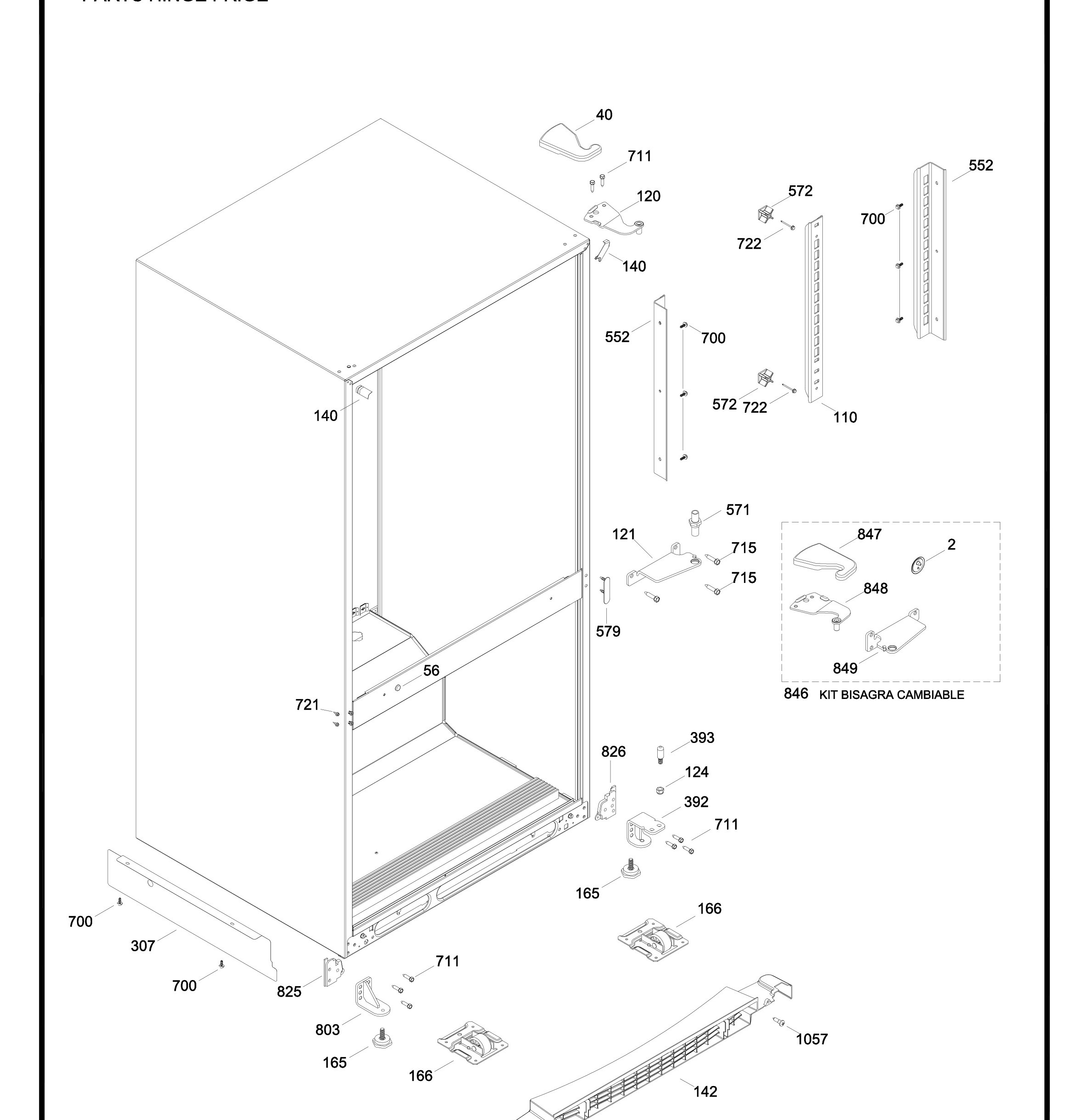 GBSC0HBXAEWW Exploded View 7 appliance exploded-view parts diagram