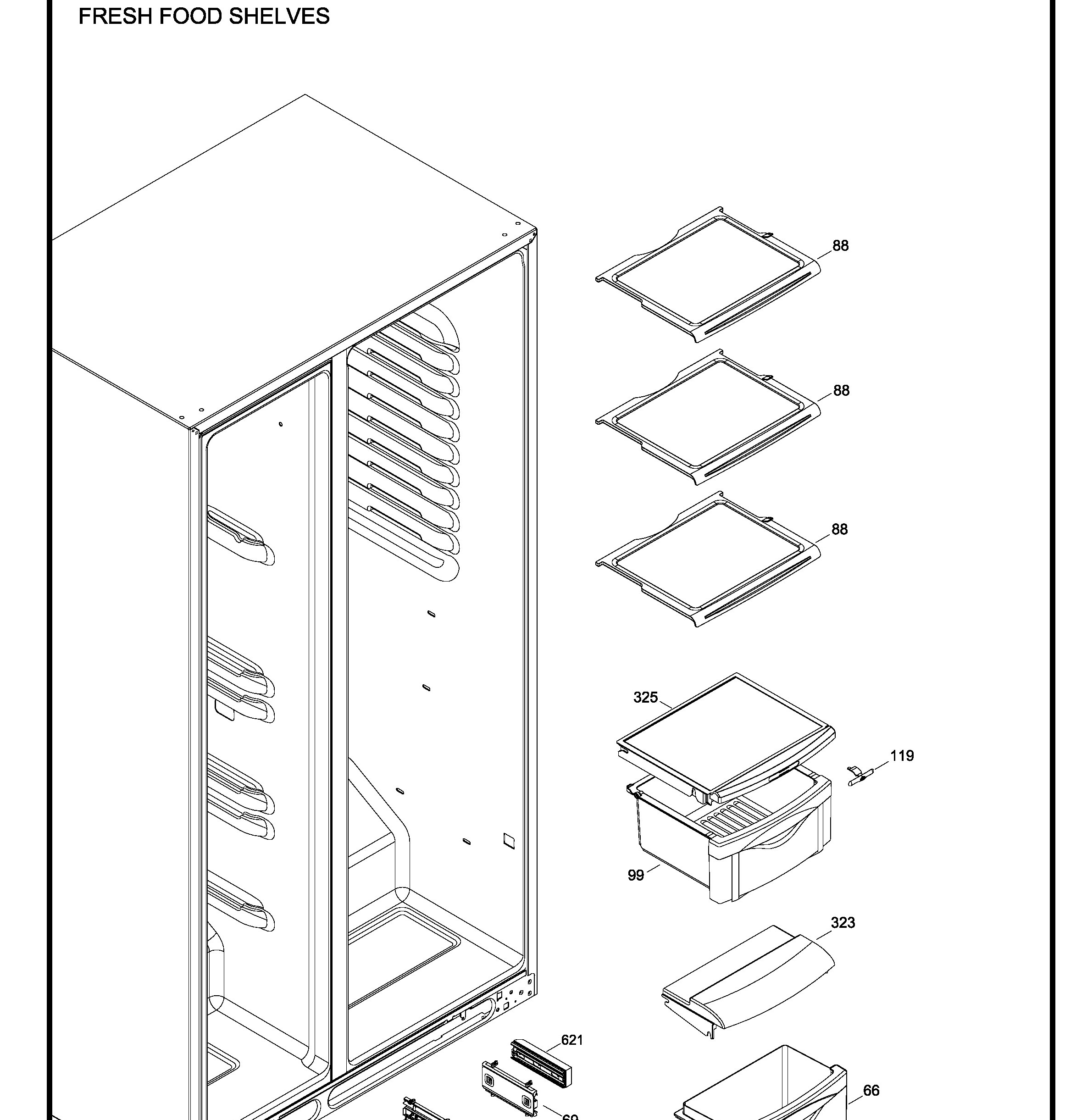 GCE21LGWIFSS Exploded View 3 appliance exploded-view parts diagram