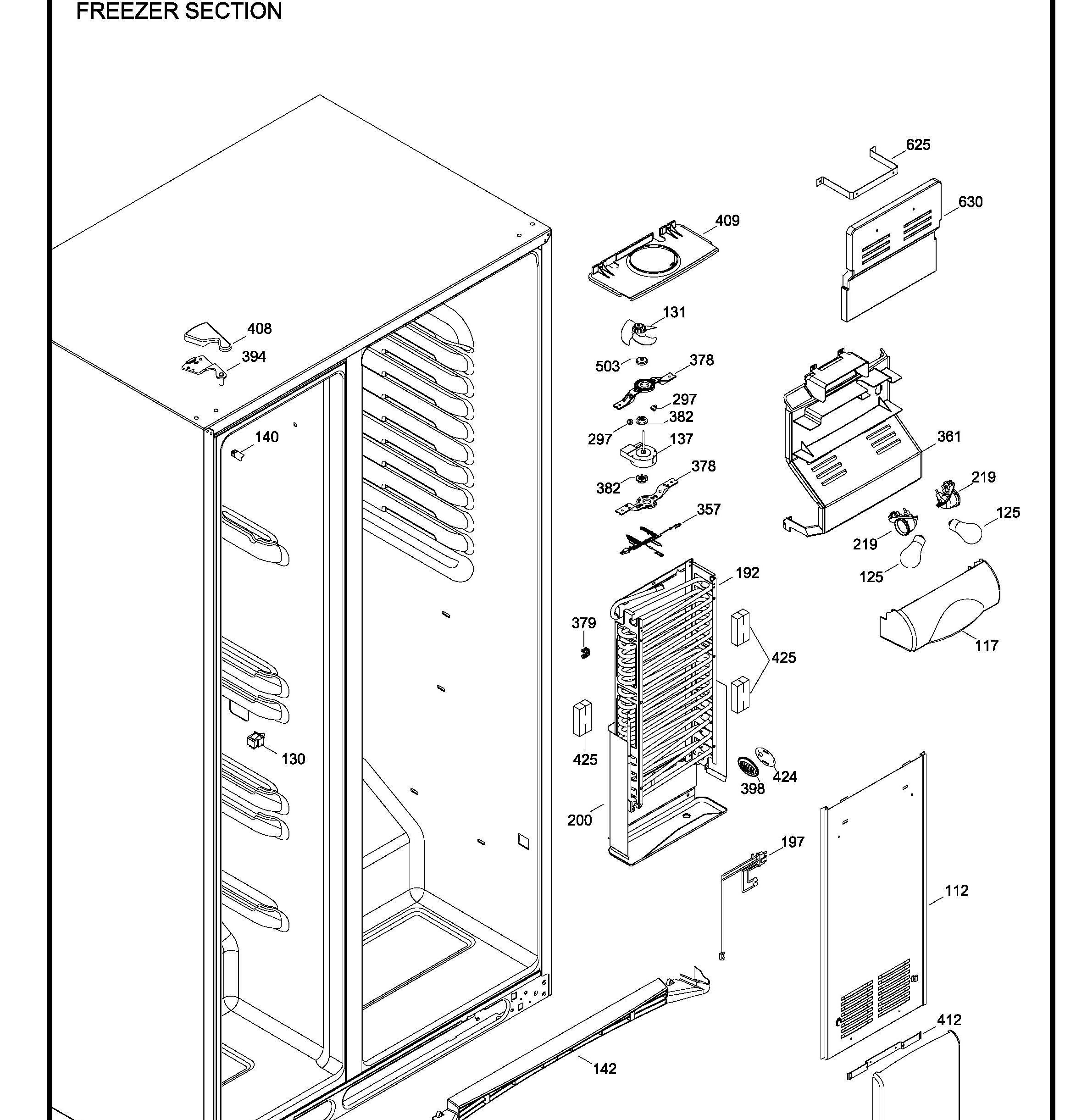 GCE23LBWIFWW Exploded View 6 appliance exploded-view parts diagram