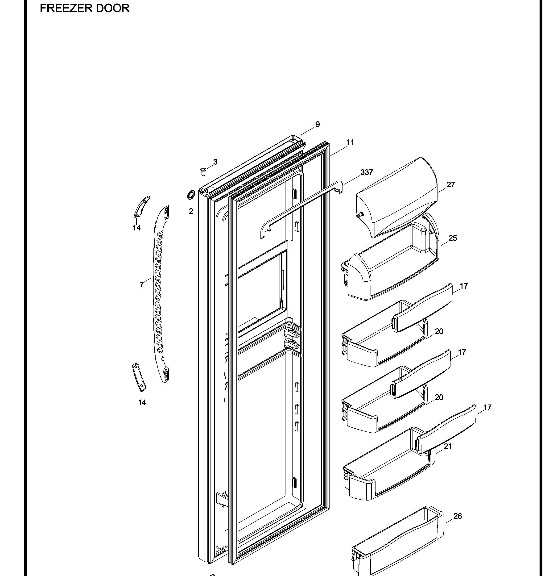 GCE23LBWIFWW Exploded View 1 appliance exploded-view parts diagram