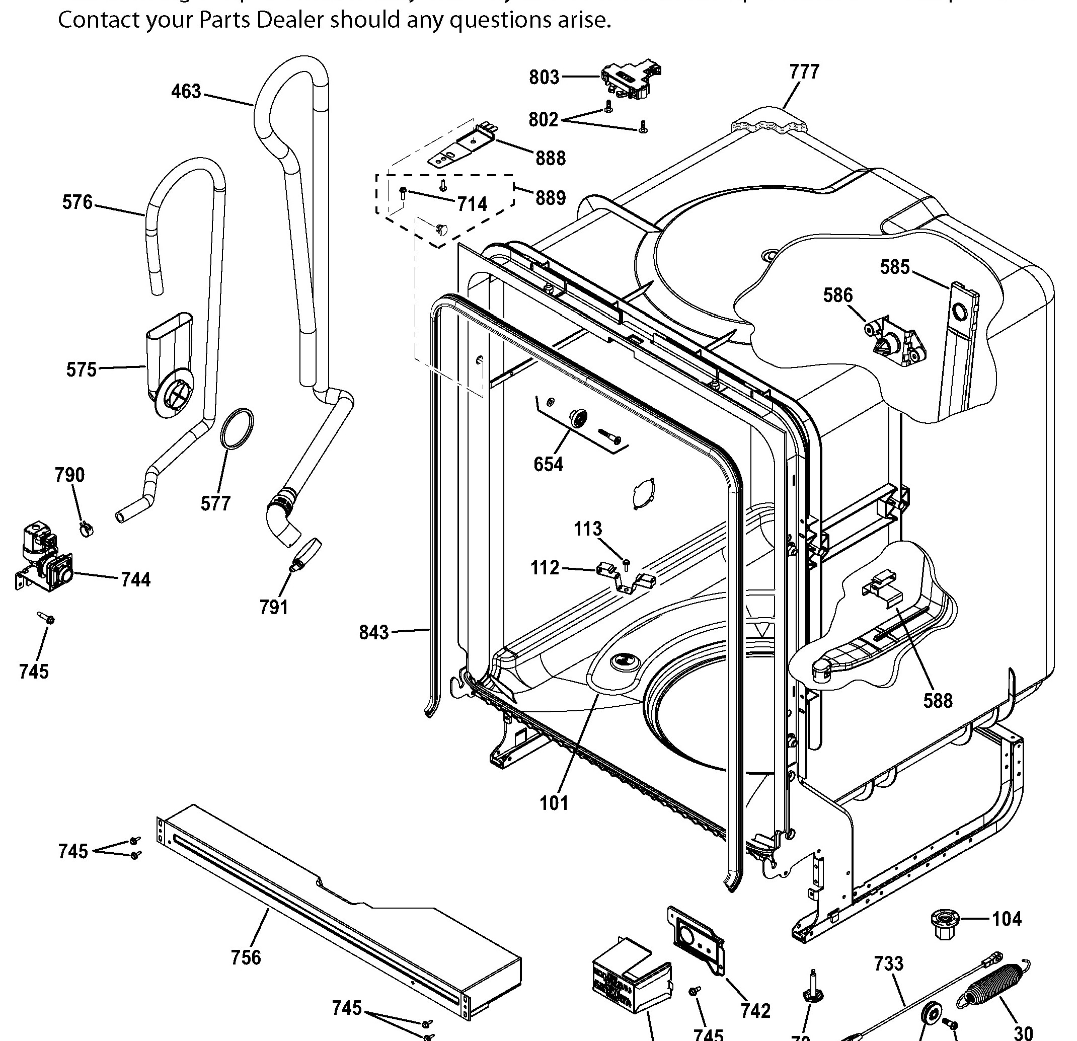 GDF510PGJ2WW Exploded View 2 appliance exploded-view parts diagram