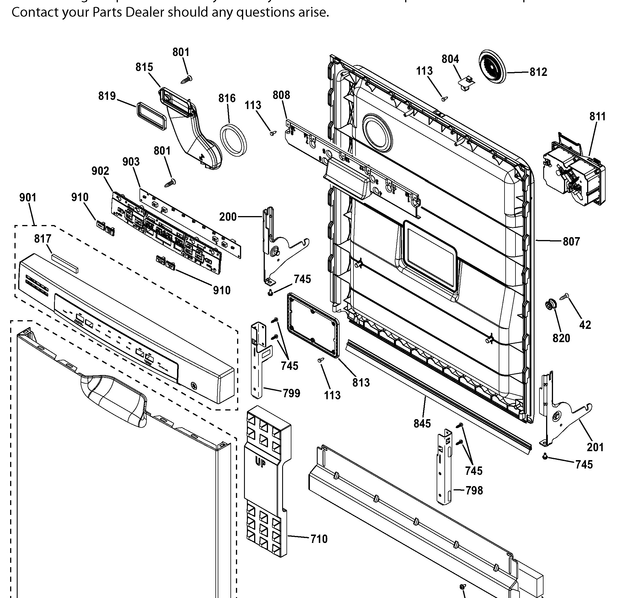 GDF510PGJ2WW Exploded View 1 appliance exploded-view parts diagram
