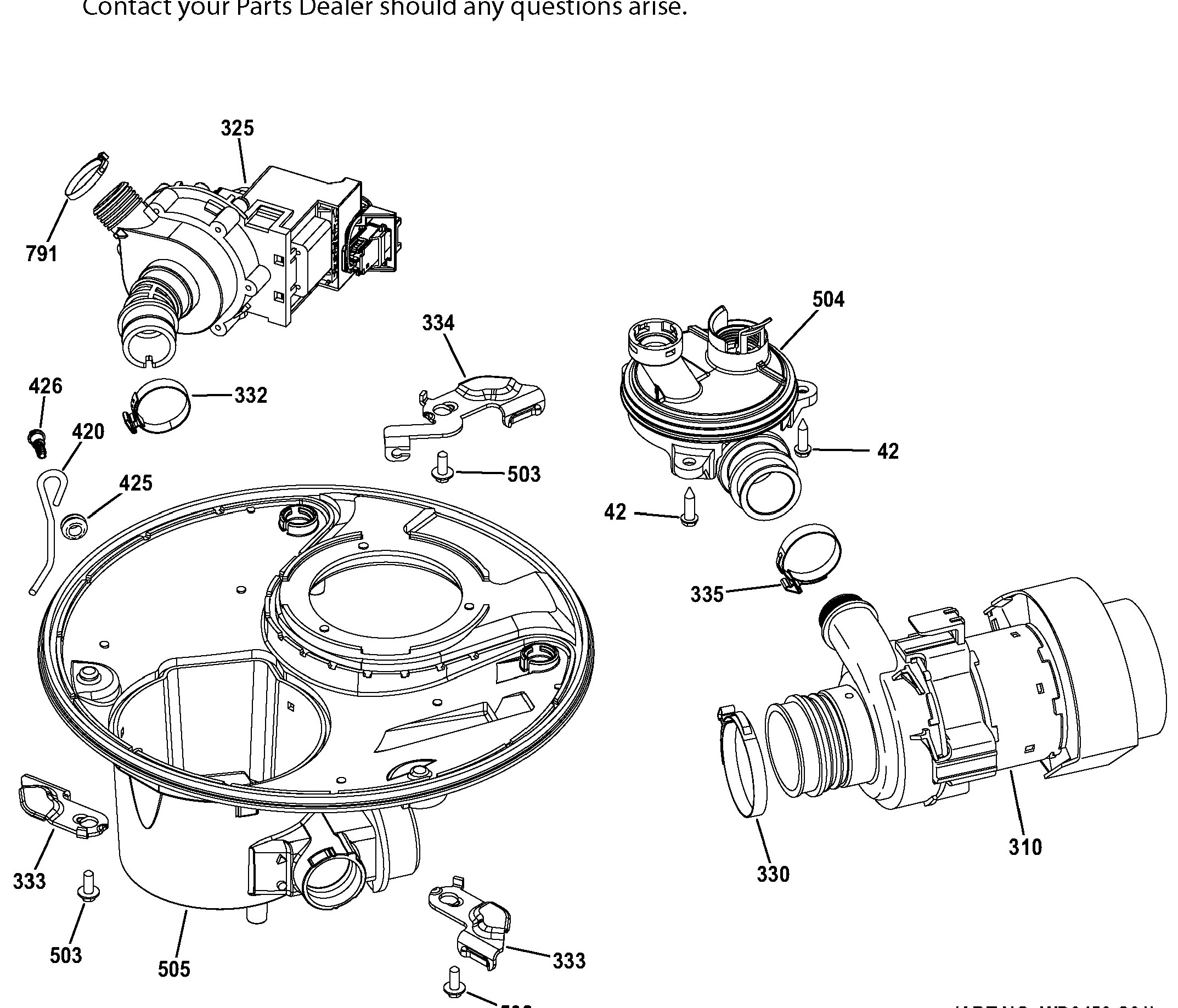 GDF510PGJ2WW Exploded View 6 appliance exploded-view parts diagram