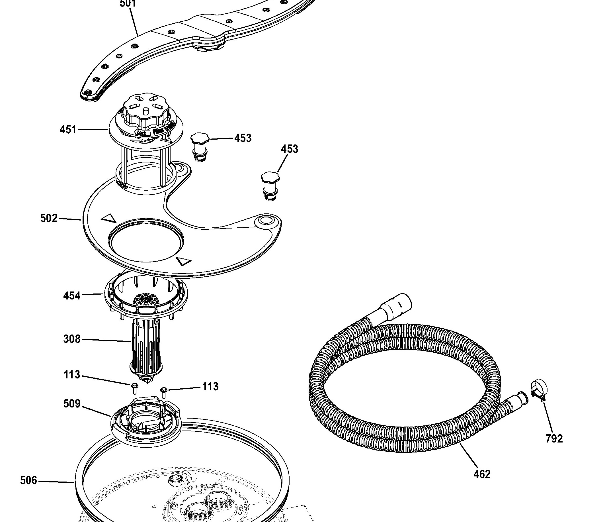 GDF510PGJ2WW Exploded View 5 appliance exploded-view parts diagram
