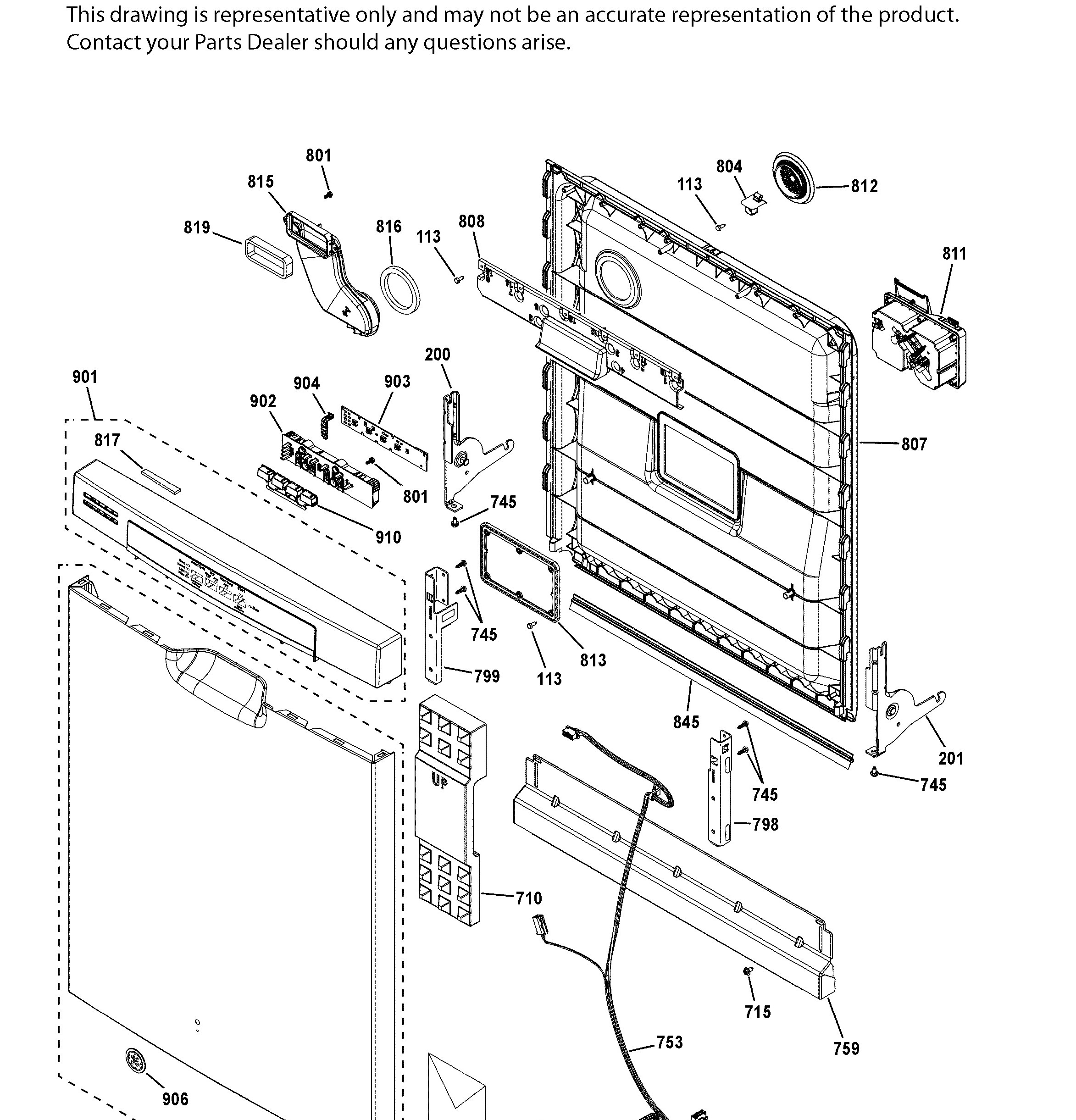 GDF510PSM0SS Exploded View 1 appliance exploded-view parts diagram