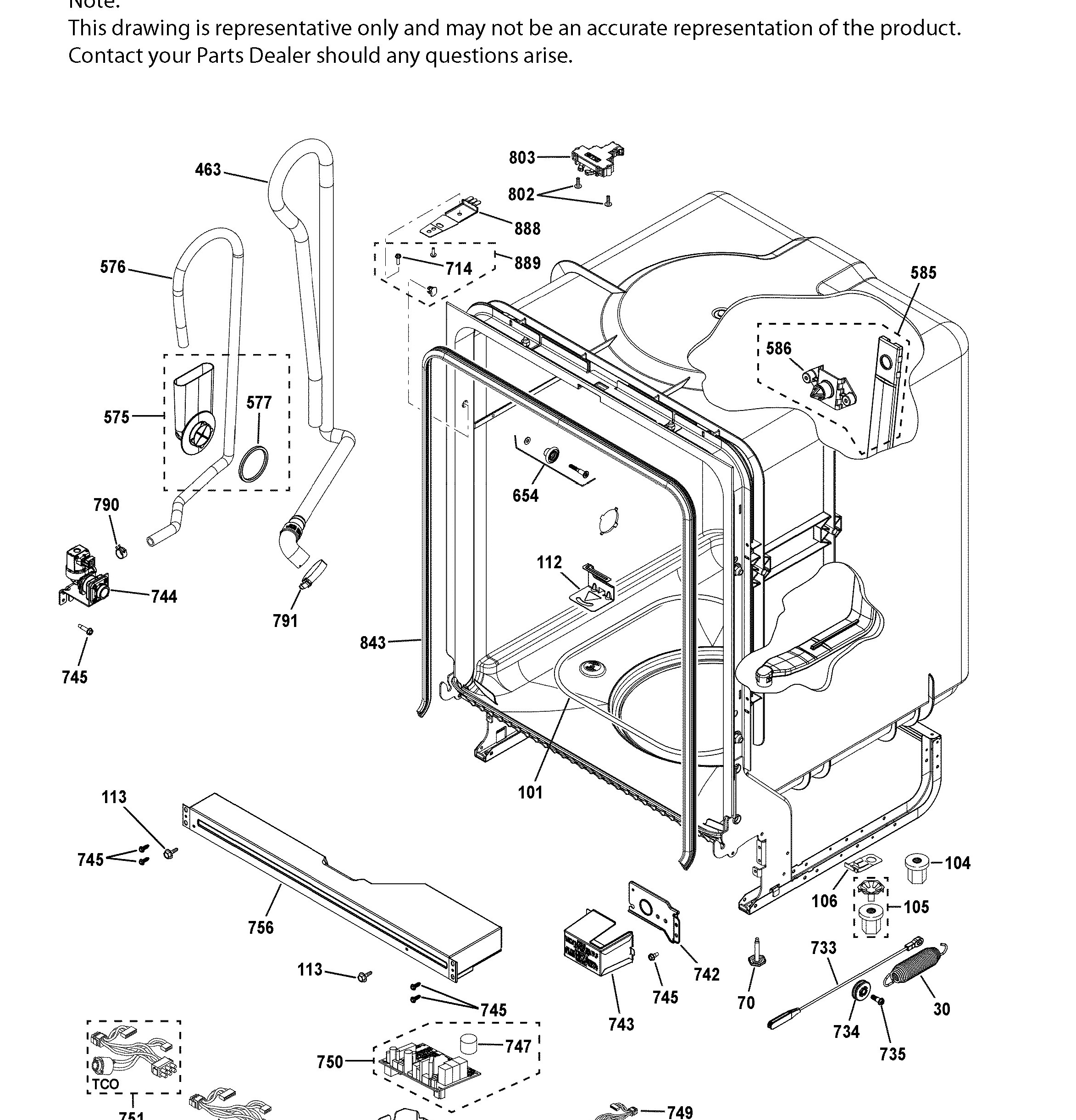 GDF510PSM0SS Exploded View 2 appliance exploded-view parts diagram