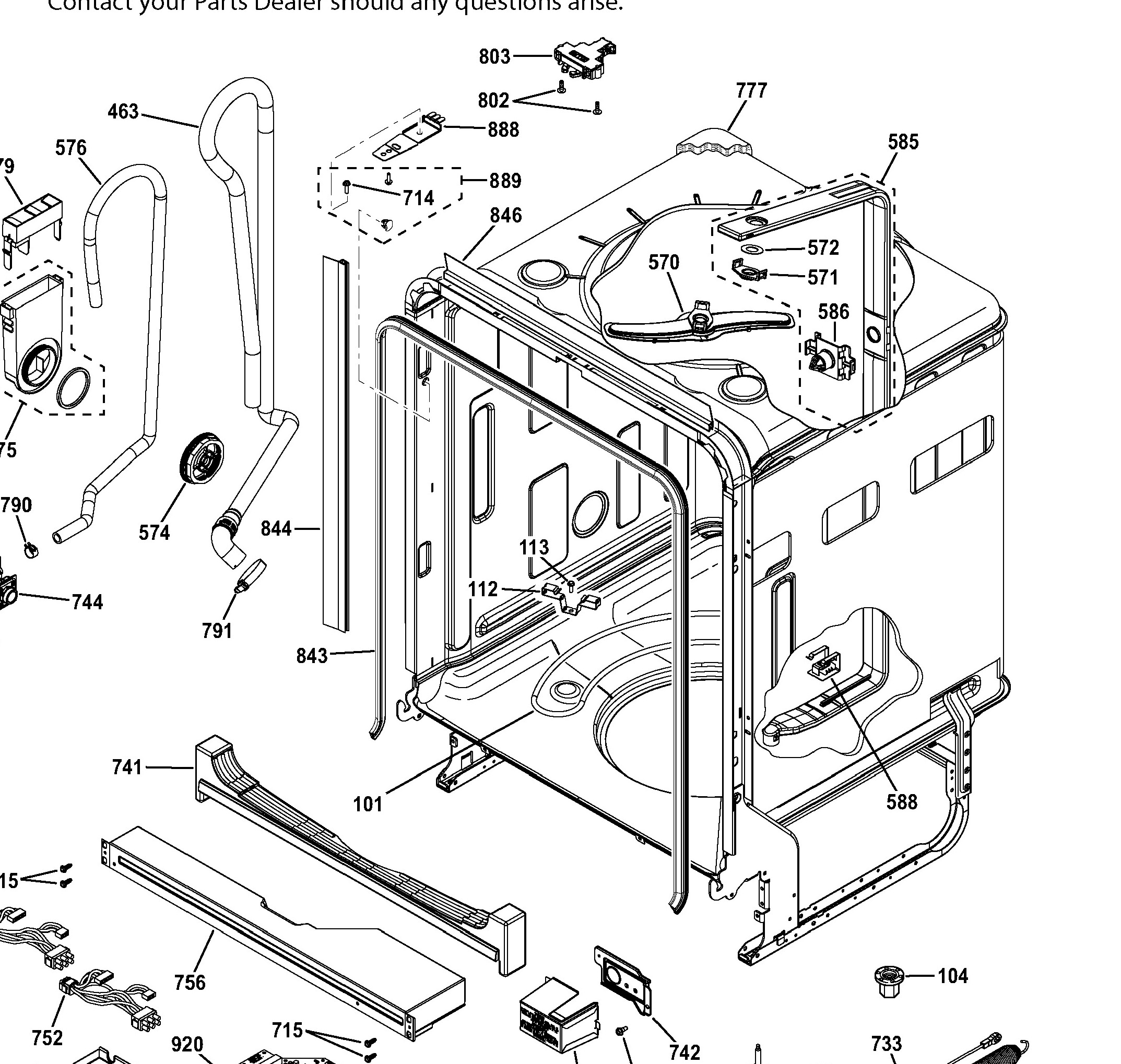 GDF570SSF8SS Exploded View 2 appliance exploded-view parts diagram