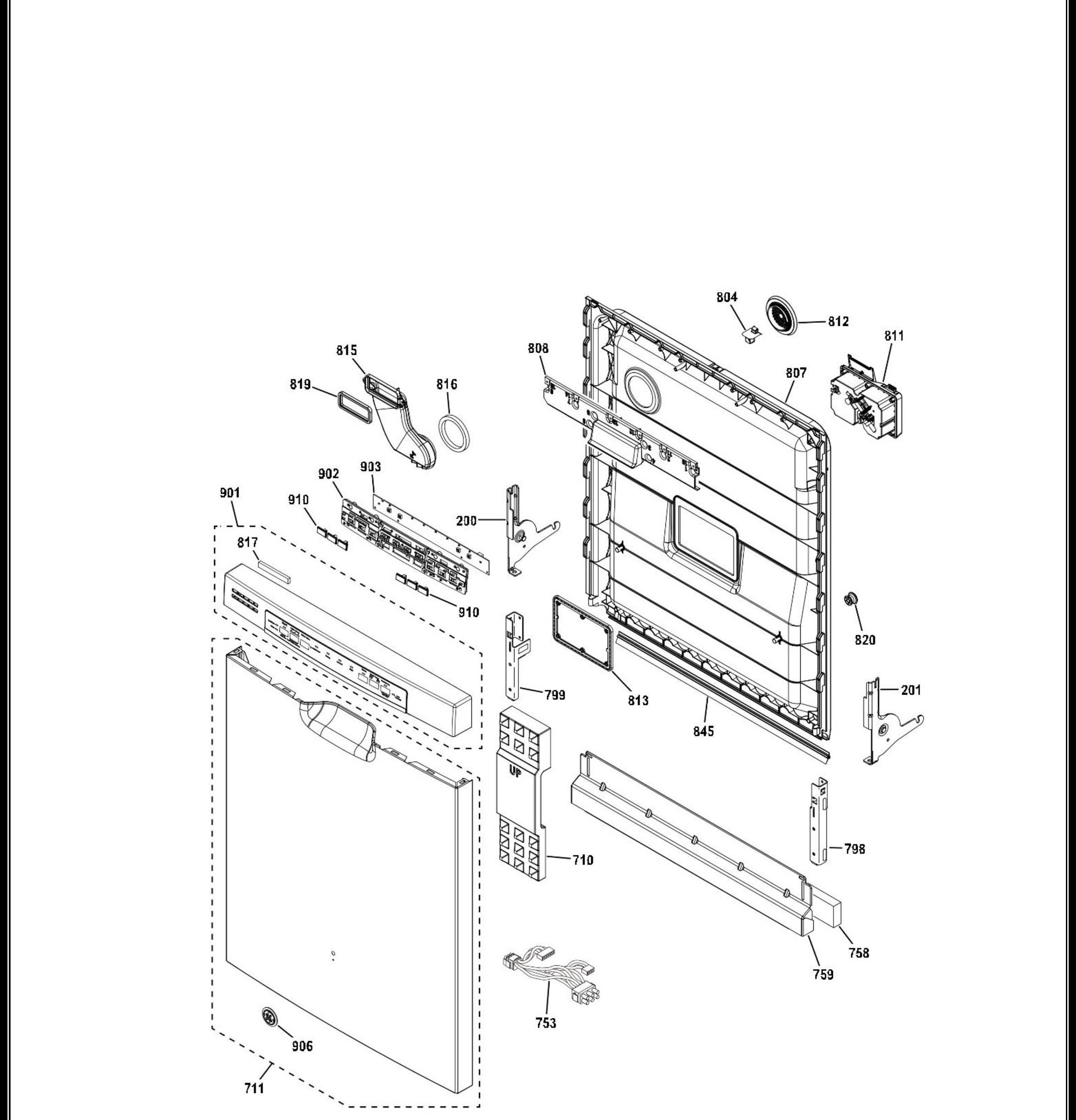 GDF610PMJ0ES Exploded View 1 appliance exploded-view parts diagram
