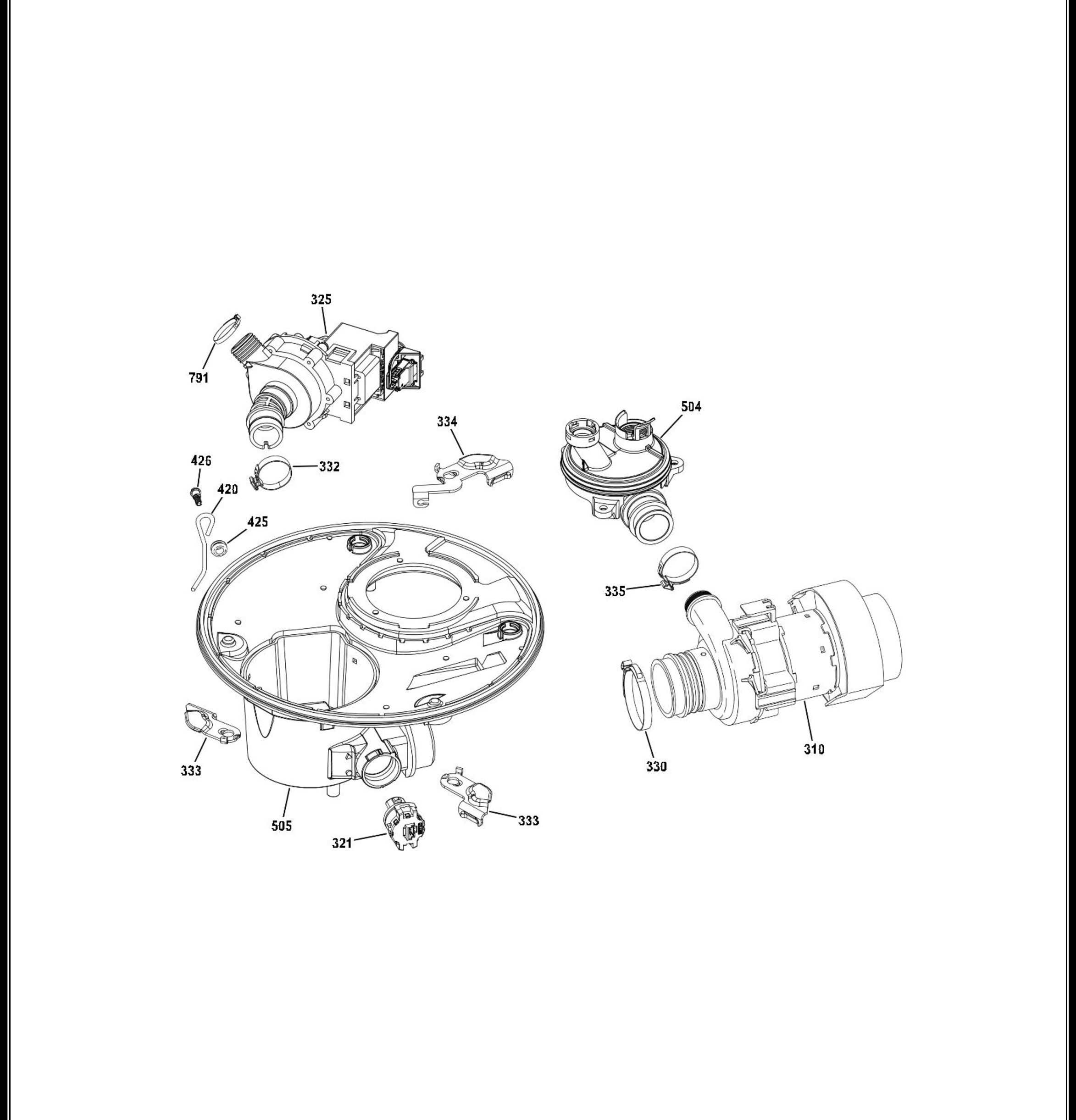 GDF610PMJ0ES Exploded View 5 appliance exploded-view parts diagram