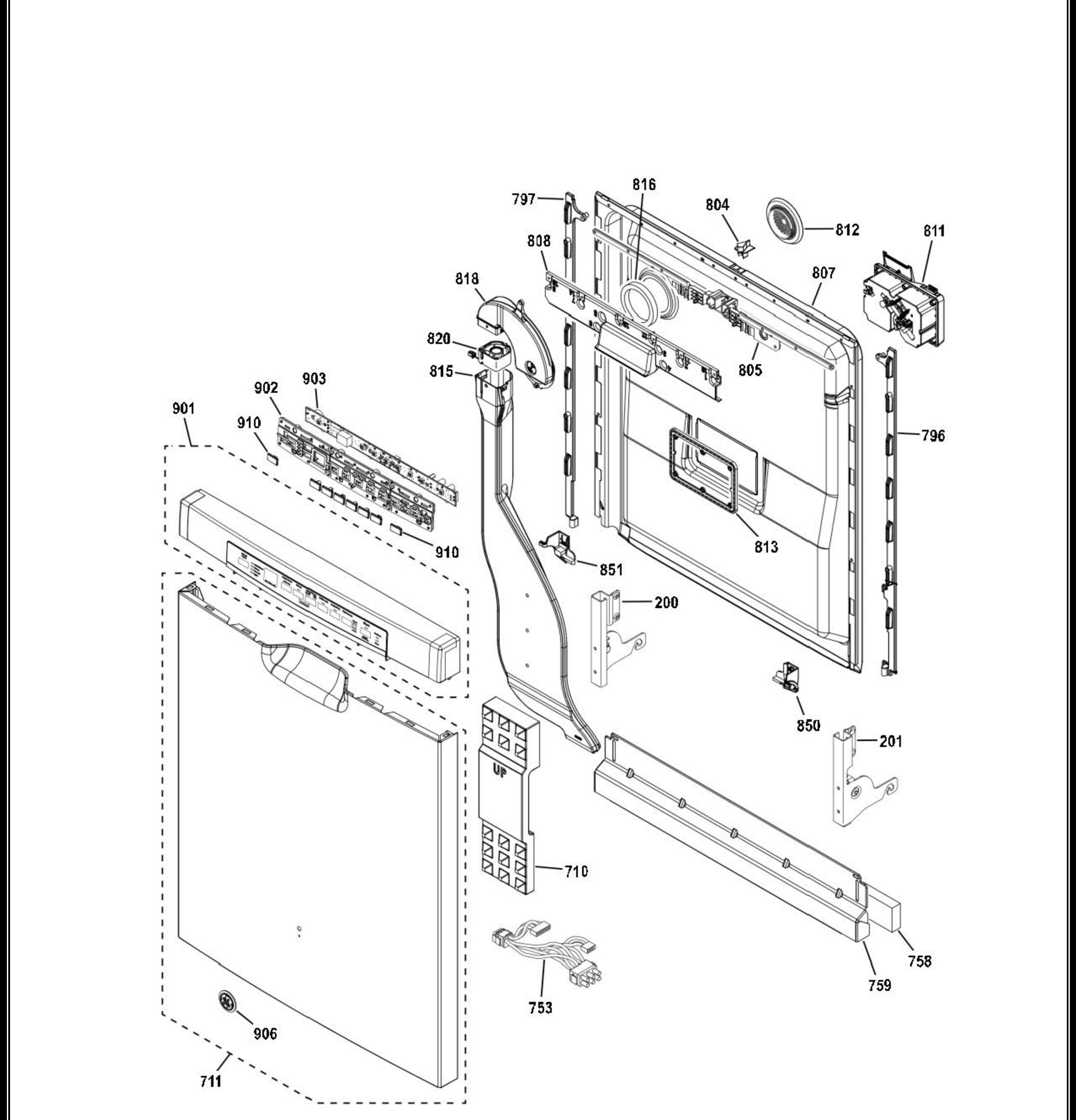 GDF650SMJ0ES Exploded View 1 appliance exploded-view parts diagram