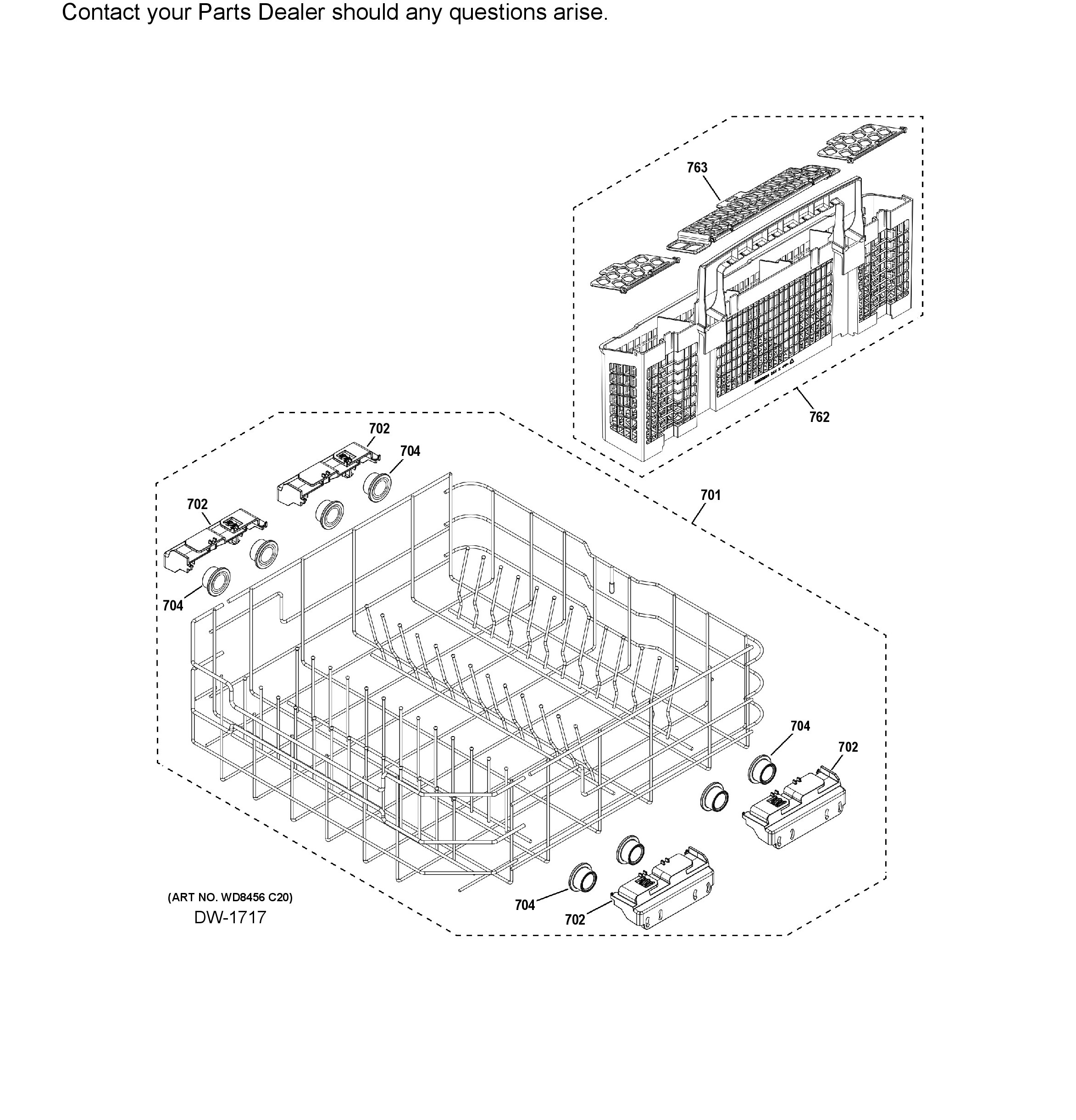 GDP630PGR6WW Exploded View 6 appliance exploded-view parts diagram