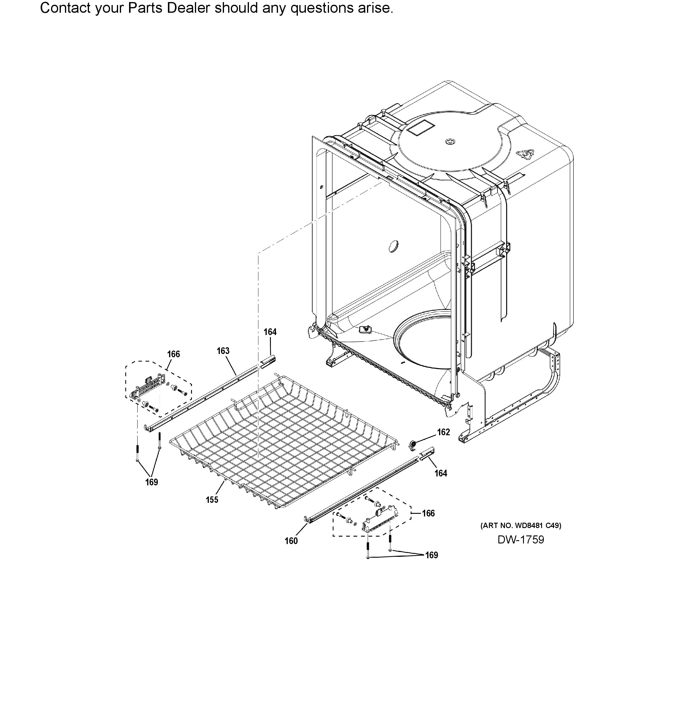 GDP630PGR6WW Exploded View 4 appliance exploded-view parts diagram