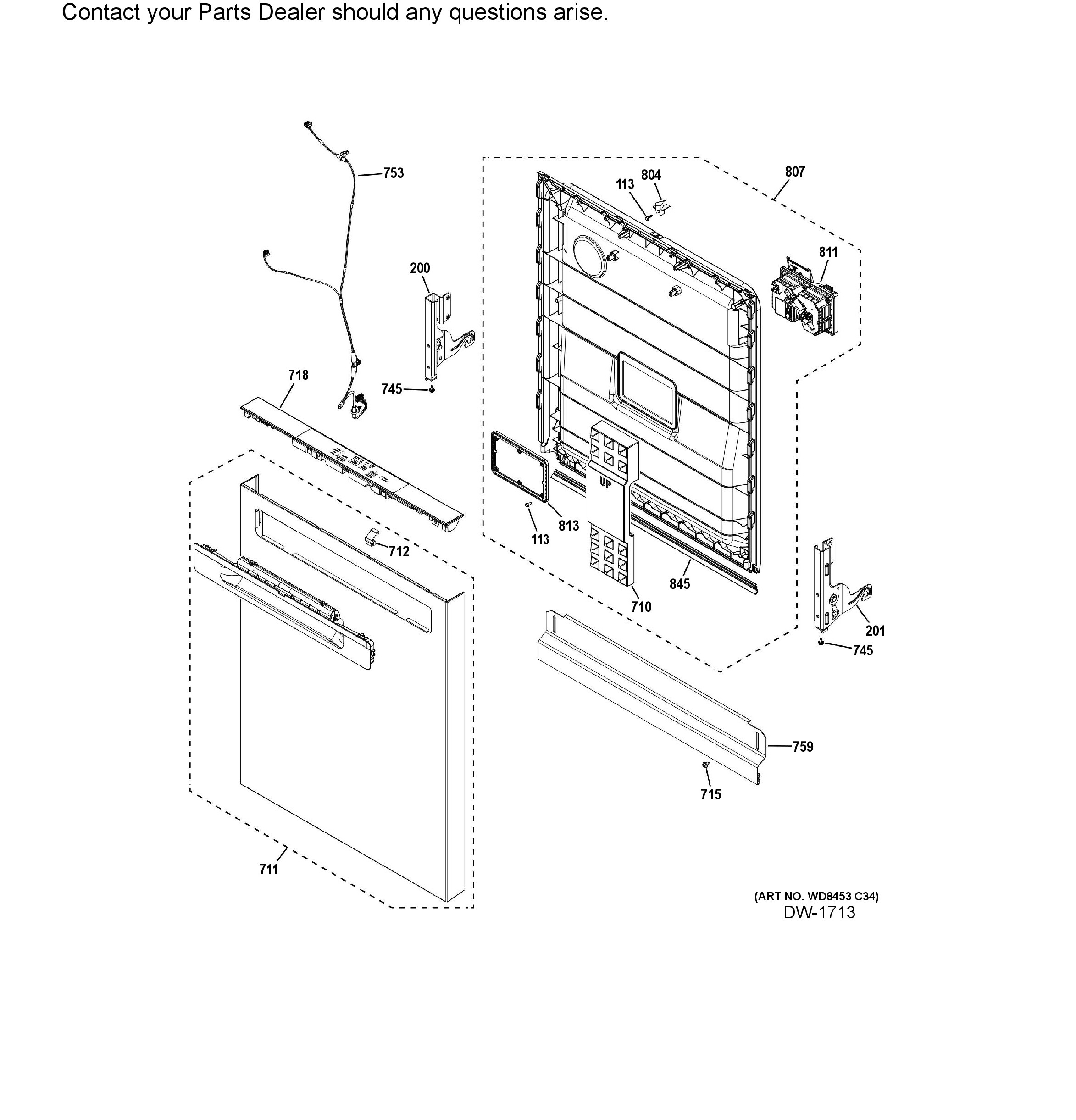 GDP630PGR6WW Exploded View 2 appliance exploded-view parts diagram