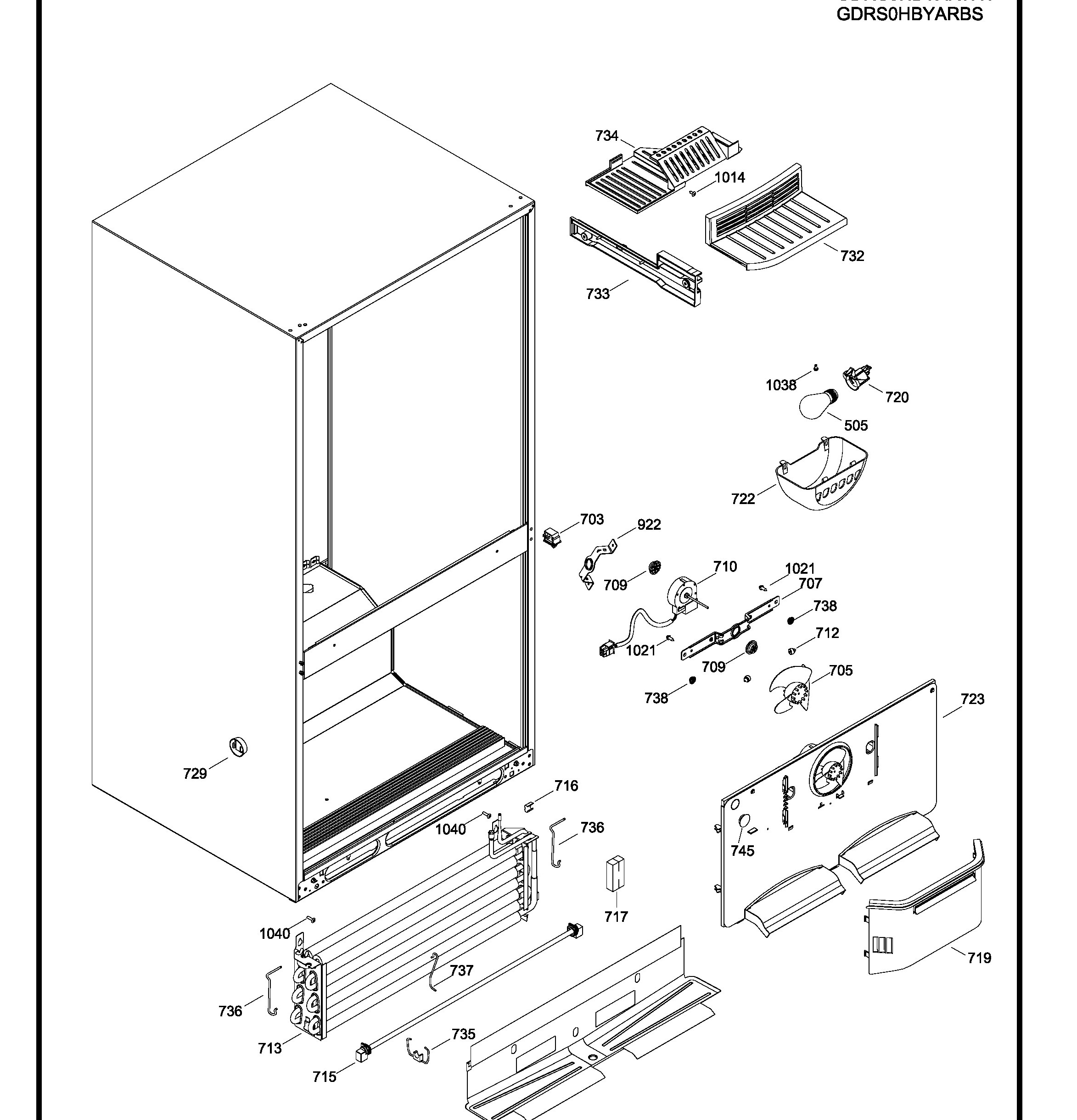 GDRC0HBYARBB Exploded View 6 appliance exploded-view parts diagram