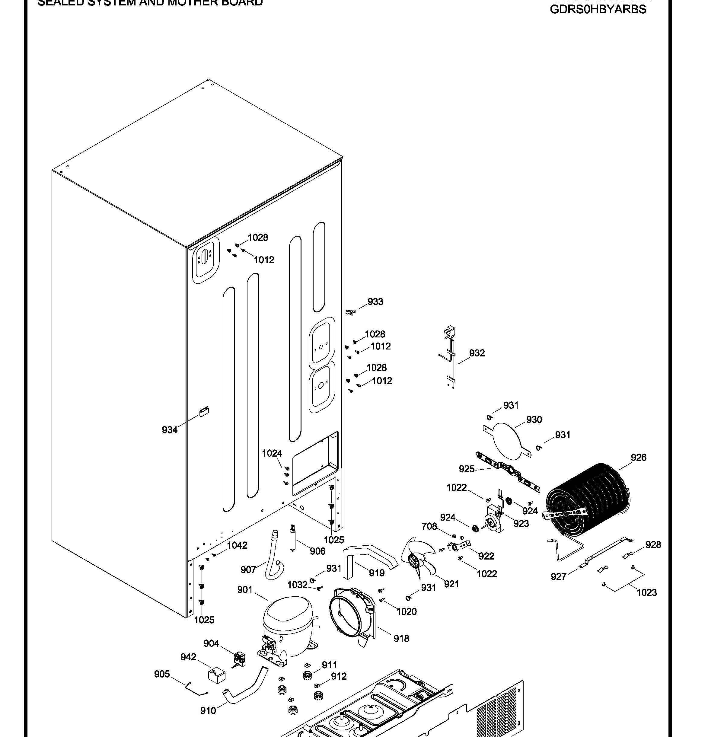 GDRC0HBYARWW Exploded View 8 appliance exploded-view parts diagram