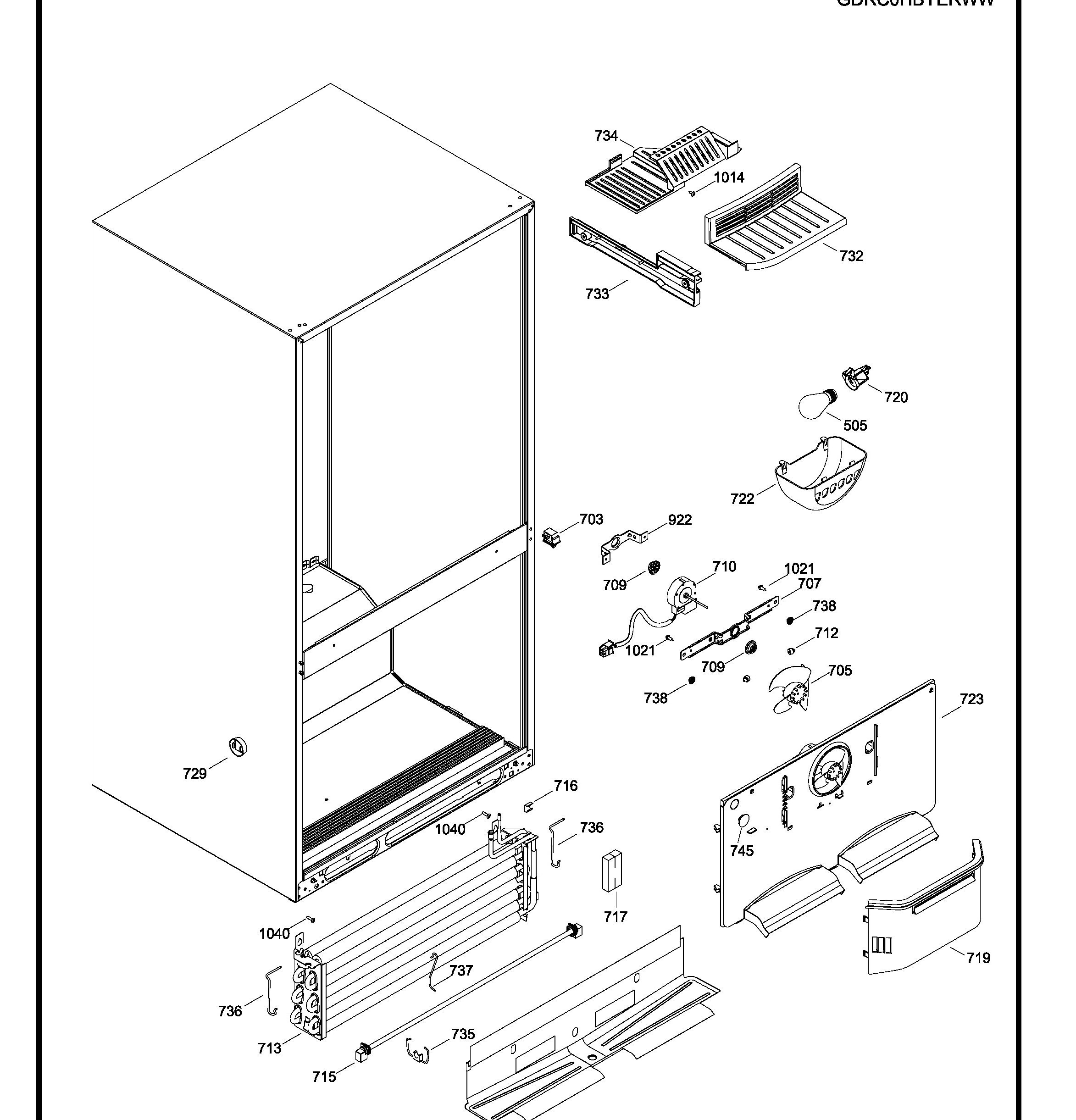 GDRC0HBYERWW Exploded View 6 appliance exploded-view parts diagram