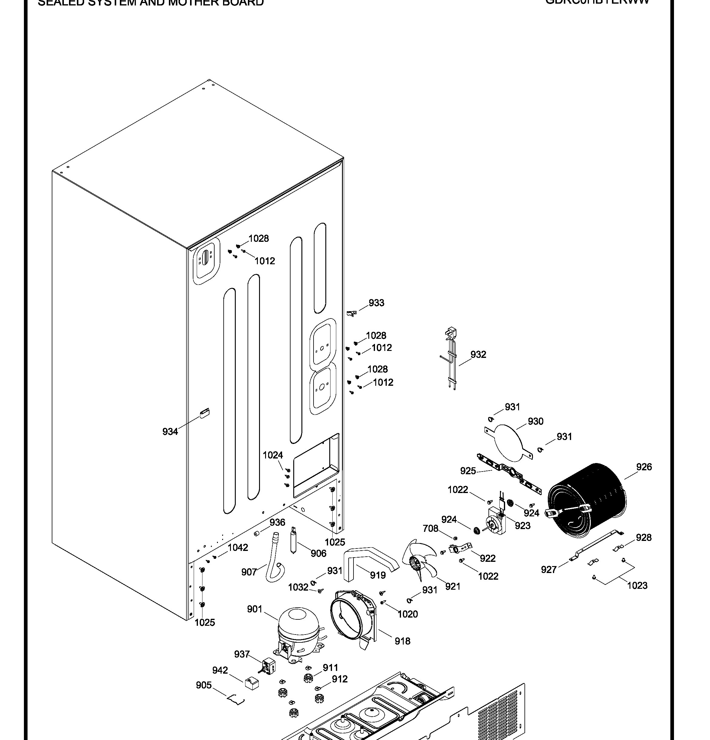 GDRC0HBYERWW Exploded View 8 appliance exploded-view parts diagram