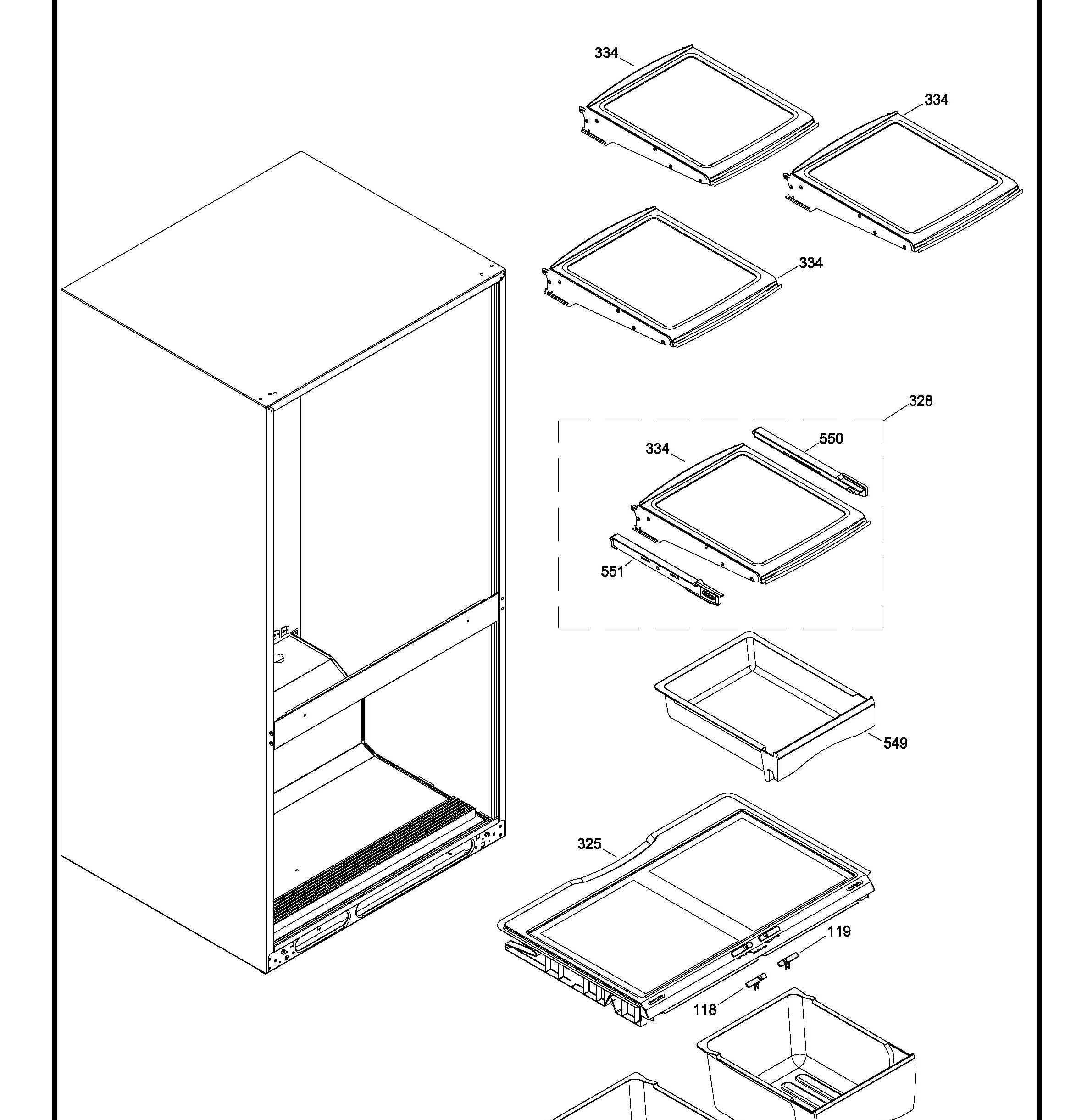 GDRL0KBXARBS Exploded View 3 appliance exploded-view parts diagram