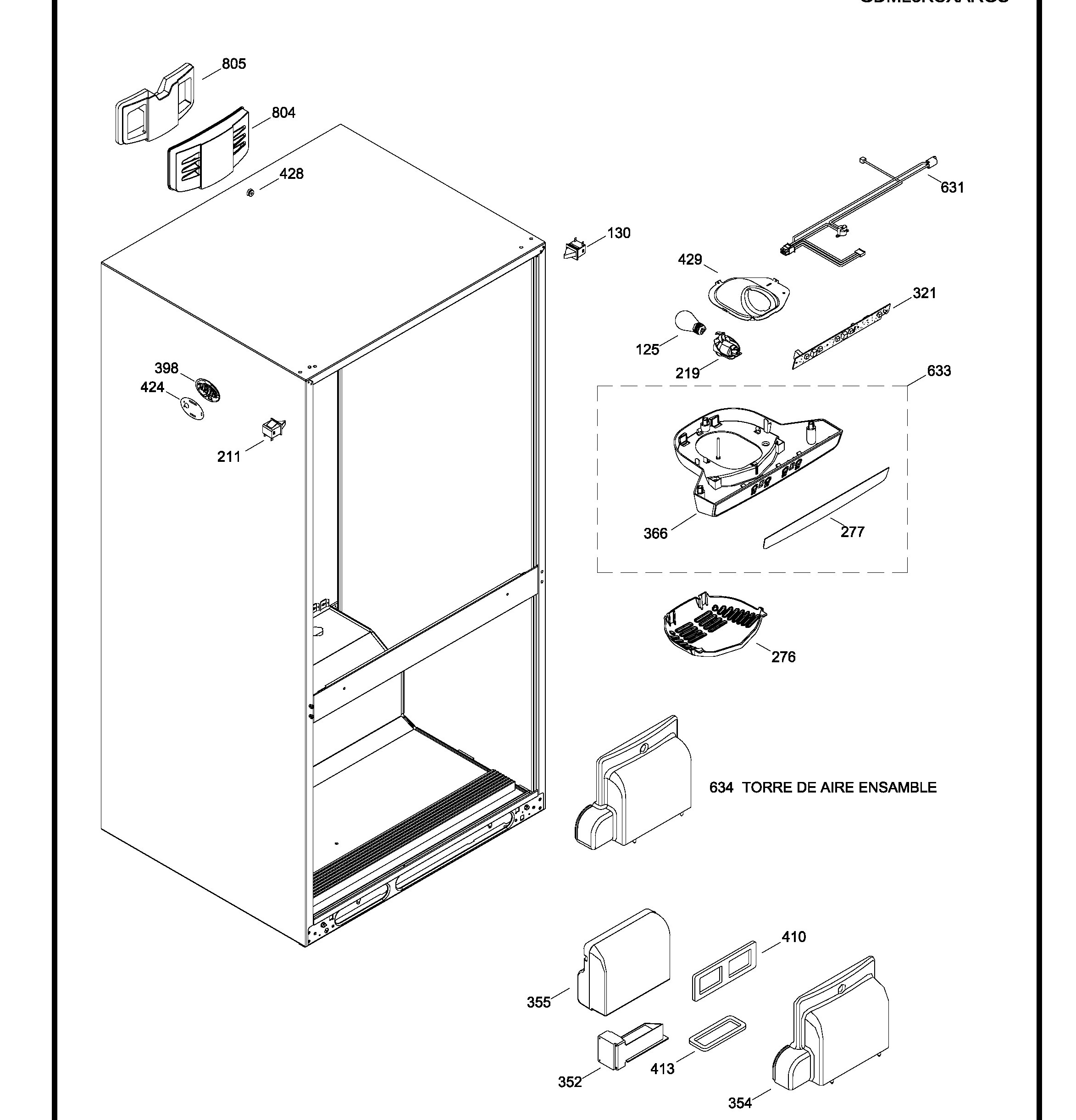 GDRL0KBXARBS Exploded View 5 appliance exploded-view parts diagram