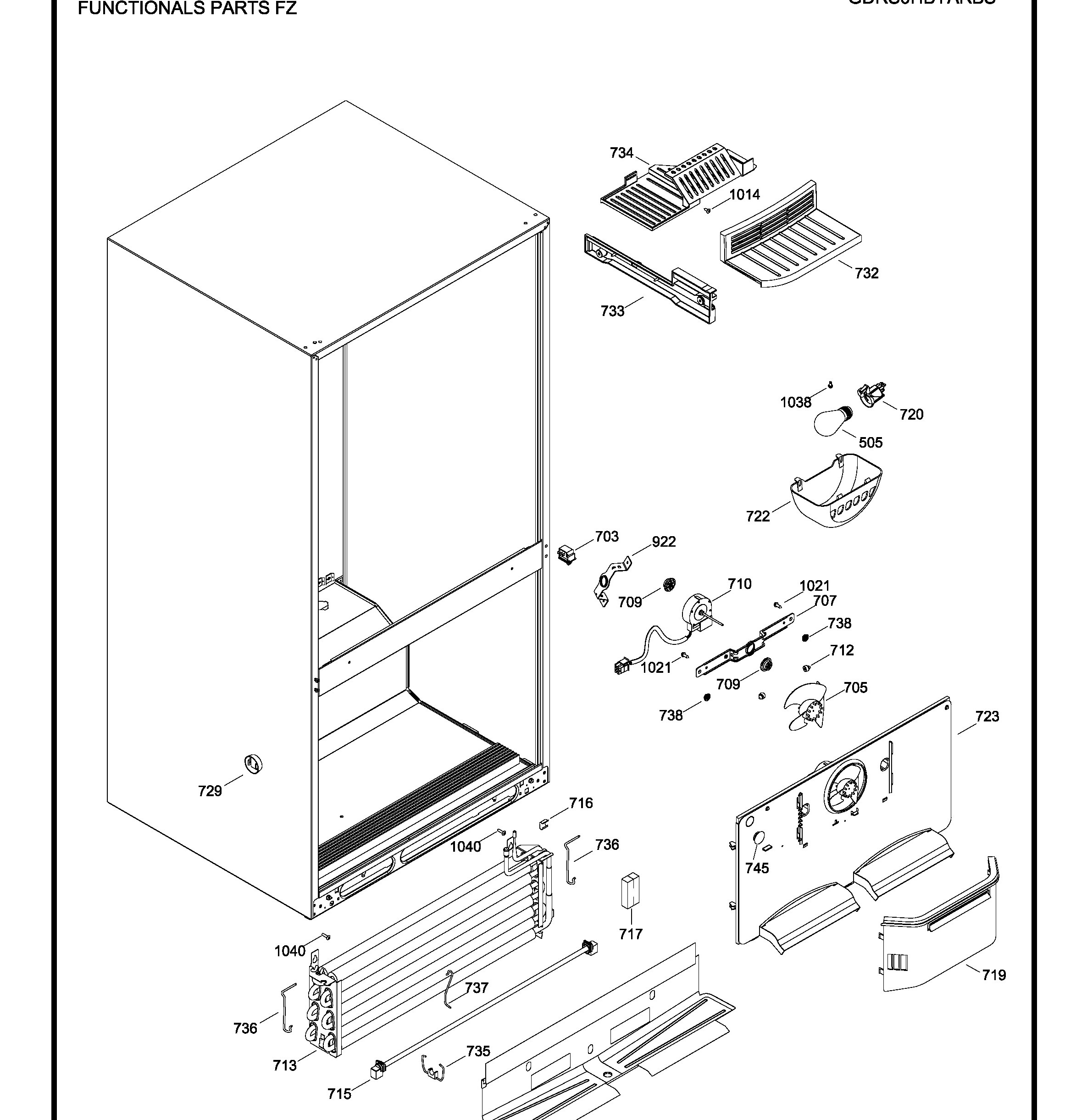 GDRS0HBYARBS Exploded View 6 appliance exploded-view parts diagram
