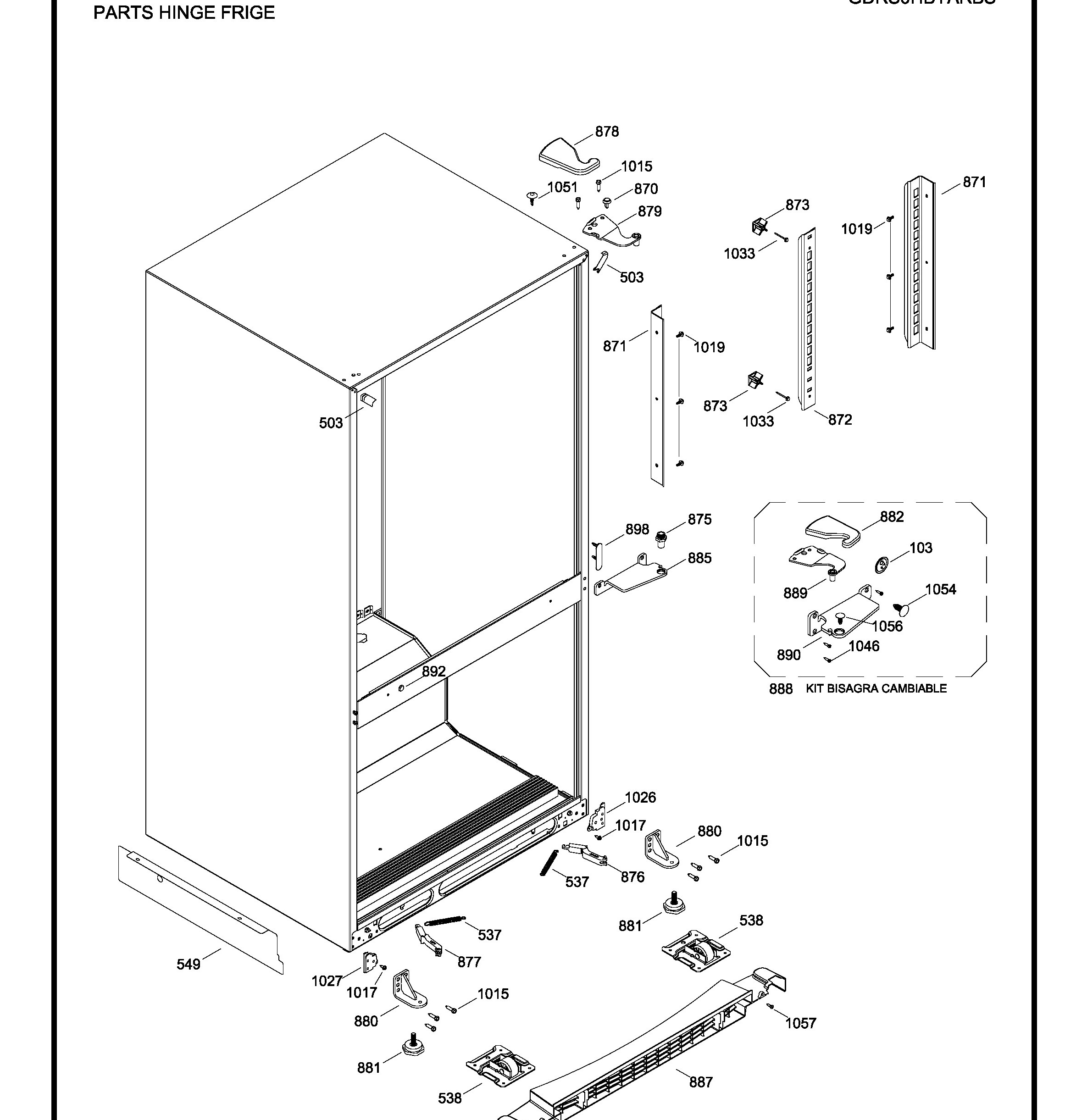 GDRS0HBYARBS Exploded View 7 appliance exploded-view parts diagram